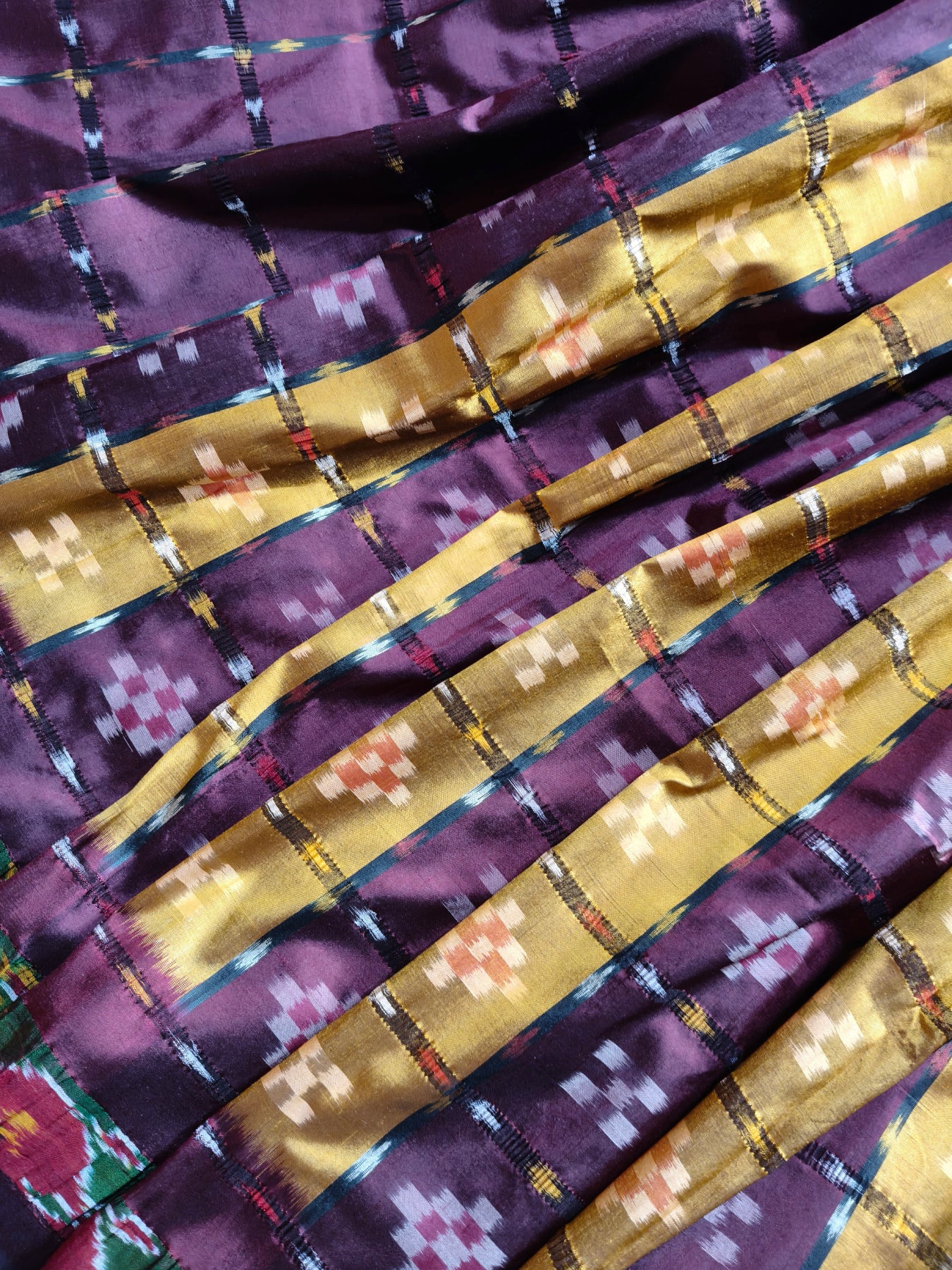 MAROON SILK PURE HANDLOOM IKKAT SAREE