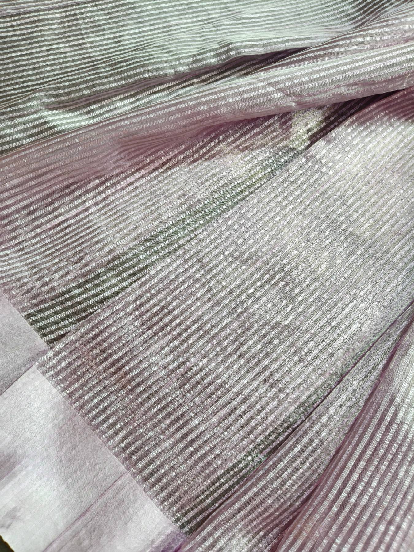 LAVENDER ORGANZA PURE HANDLOOM BANARASI SAREE