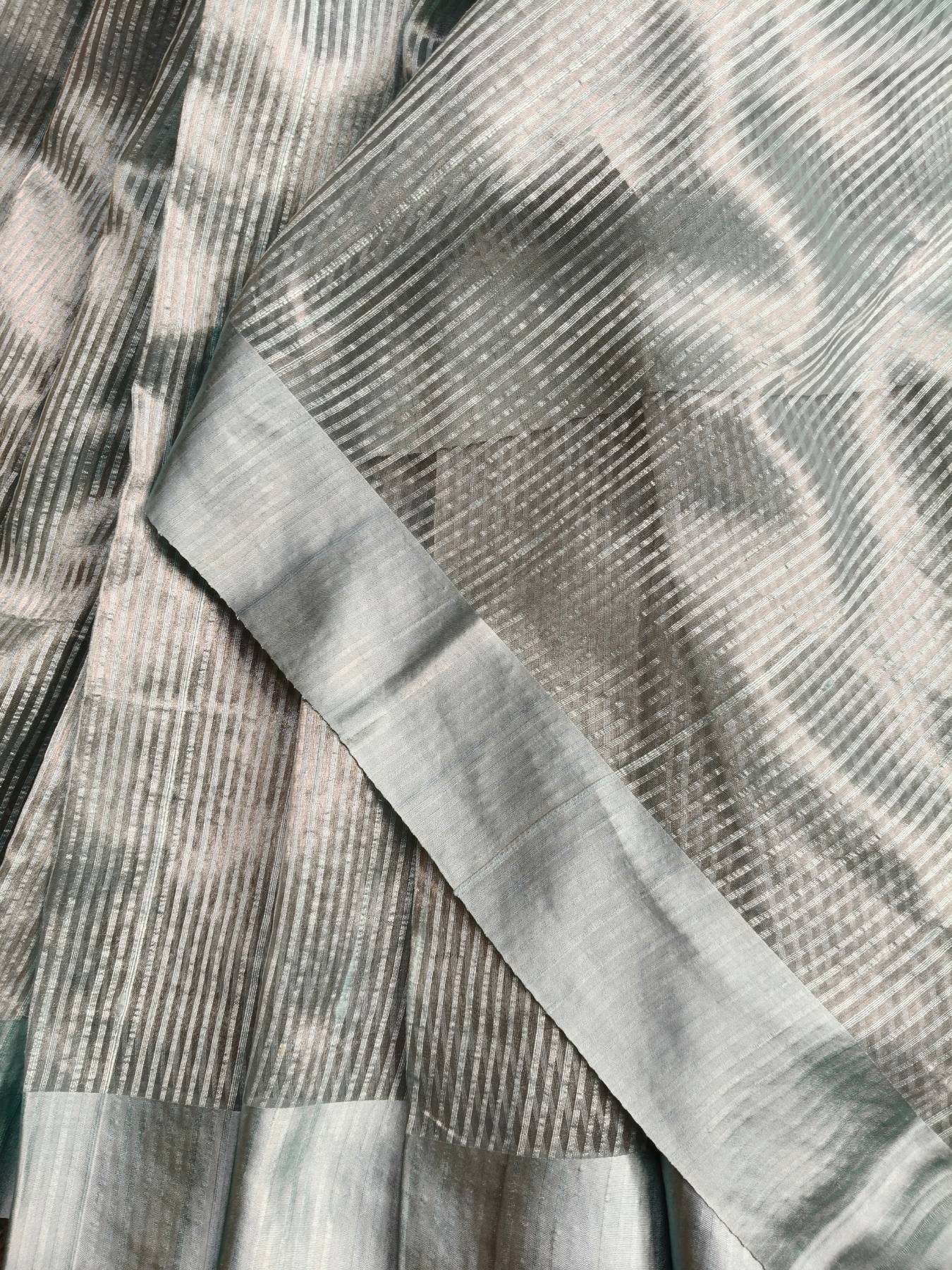 POWDER BLUE ORGANZA PURE HANDLOOM BANARASI SAREE
