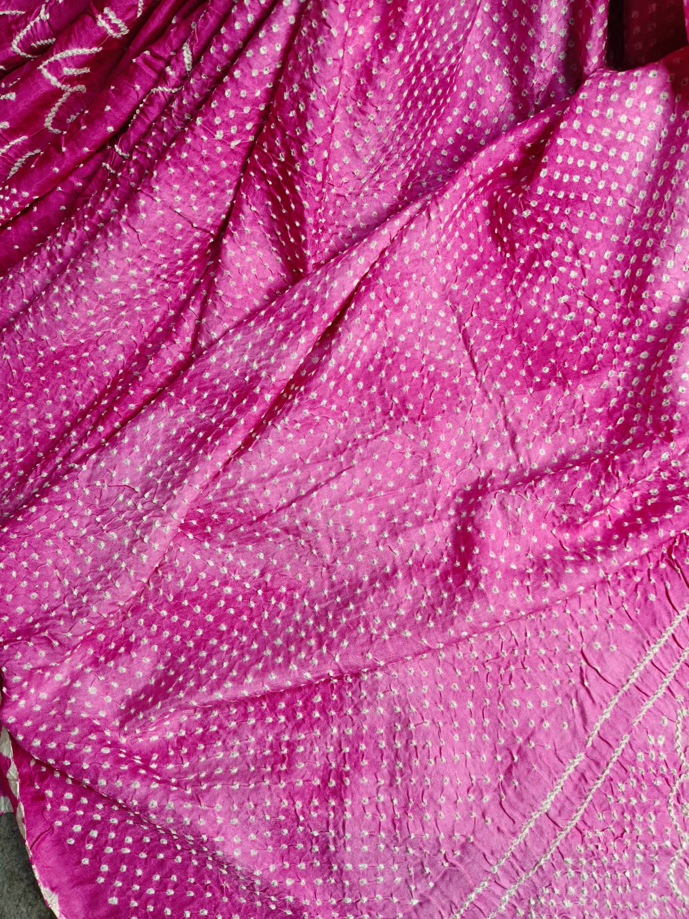 PINK GAJJI SILK PURE HANDLOOM BANDHEJ SAREE