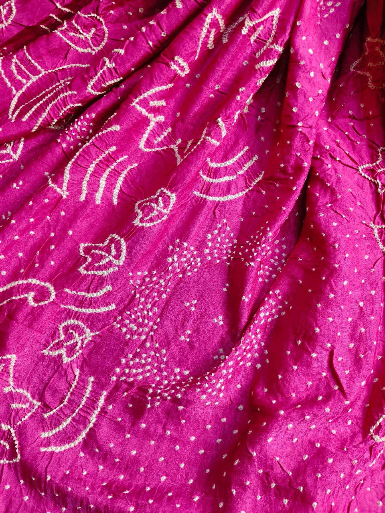PINK GAJJI SILK PURE HANDLOOM BANDHEJ SAREE