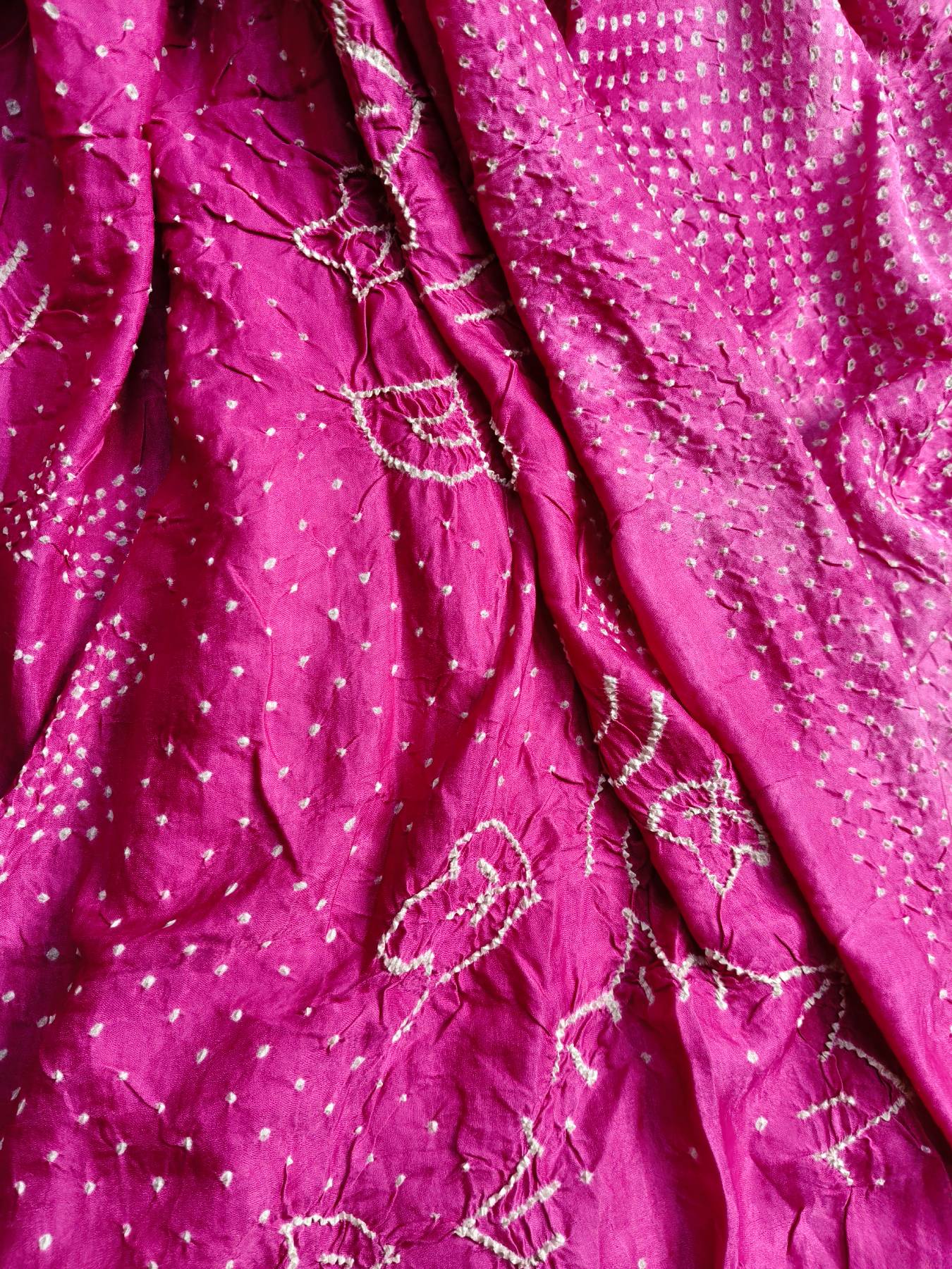 PINK GAJJI SILK PURE HANDLOOM BANDHEJ SAREE