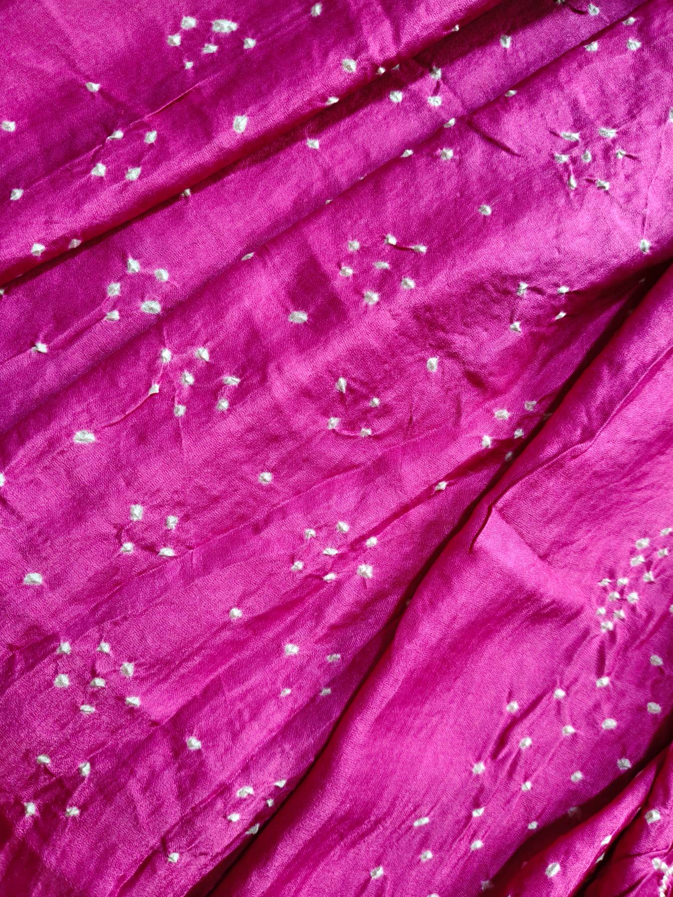 PINK GAJJI SILK PURE HANDLOOM BANDHEJ SAREE