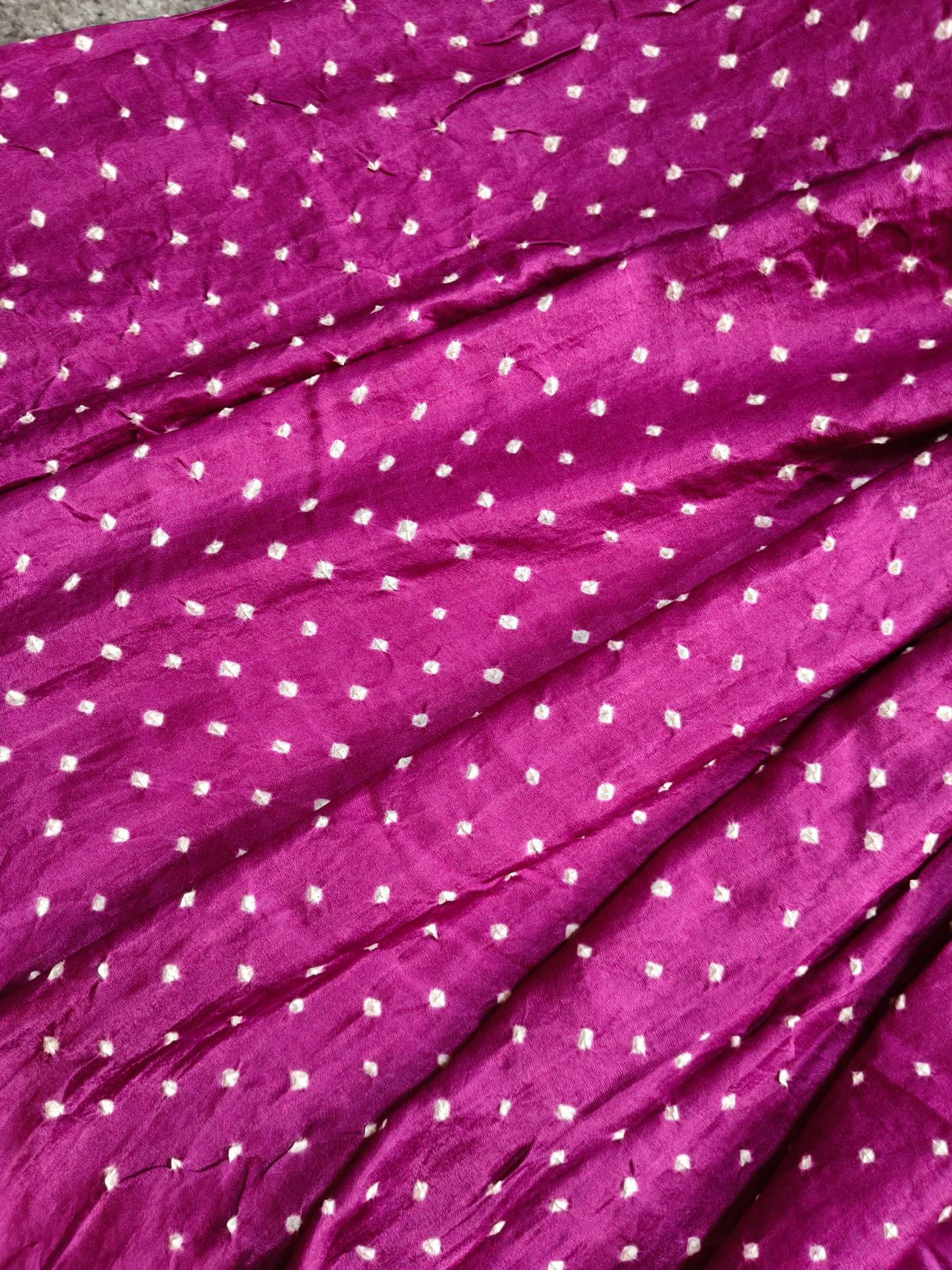 PURPLE GAJJI SILK PURE HANDLOOM BANDHEJ SAREE