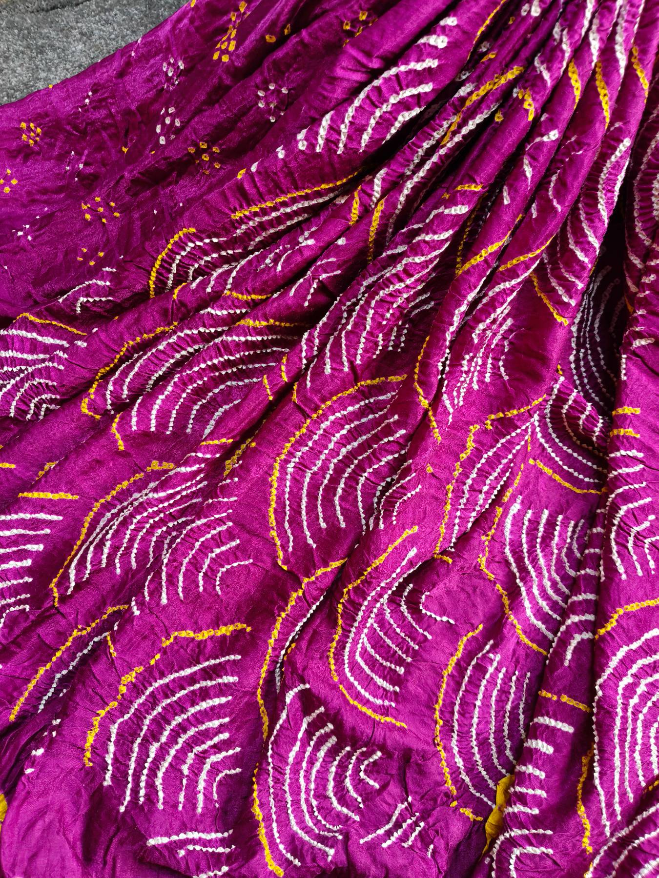 PURPLE TUSSAR PURE HANDLOOM BANDHEJ SAREE