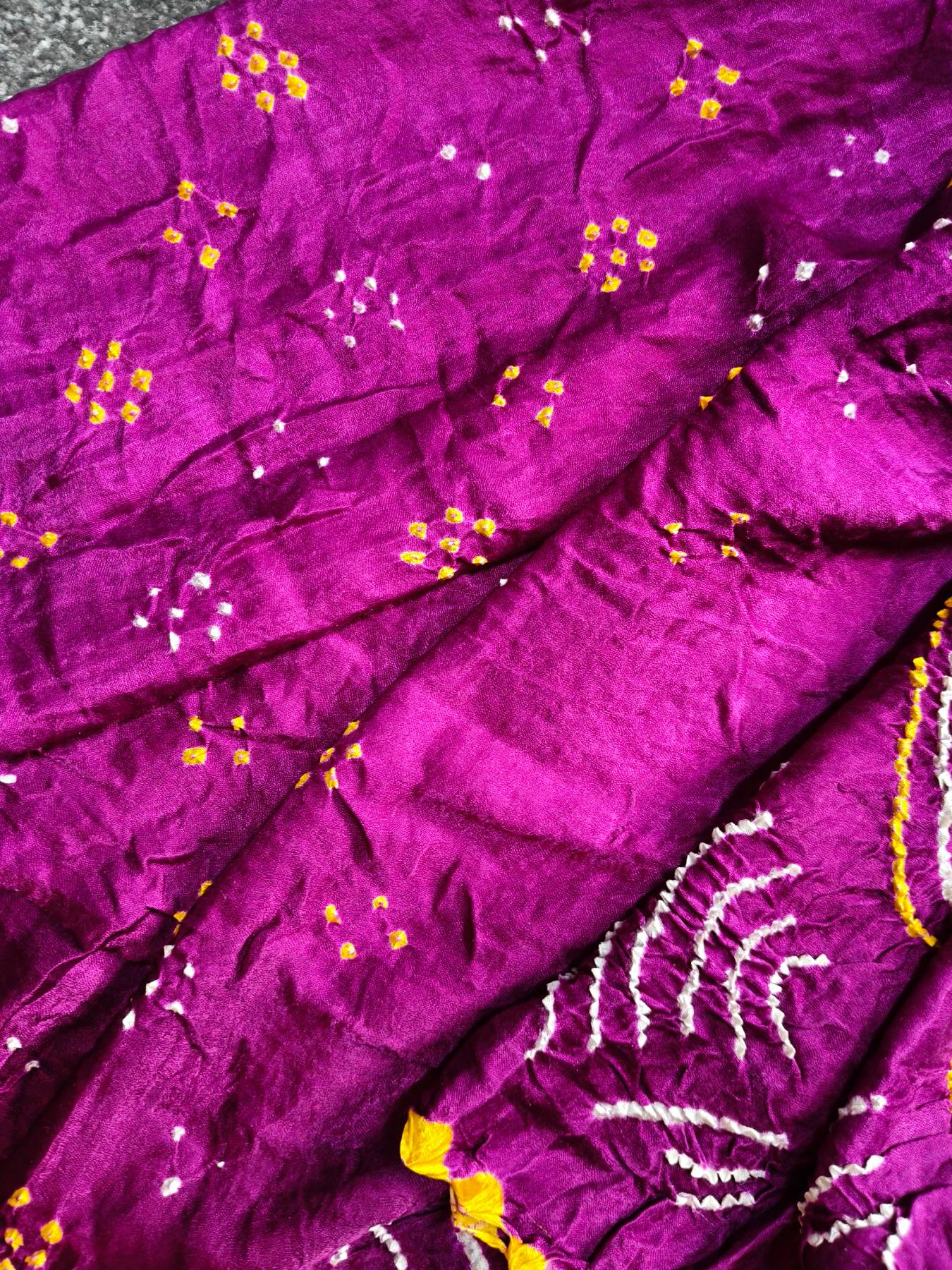PURPLE TUSSAR PURE HANDLOOM BANDHEJ SAREE
