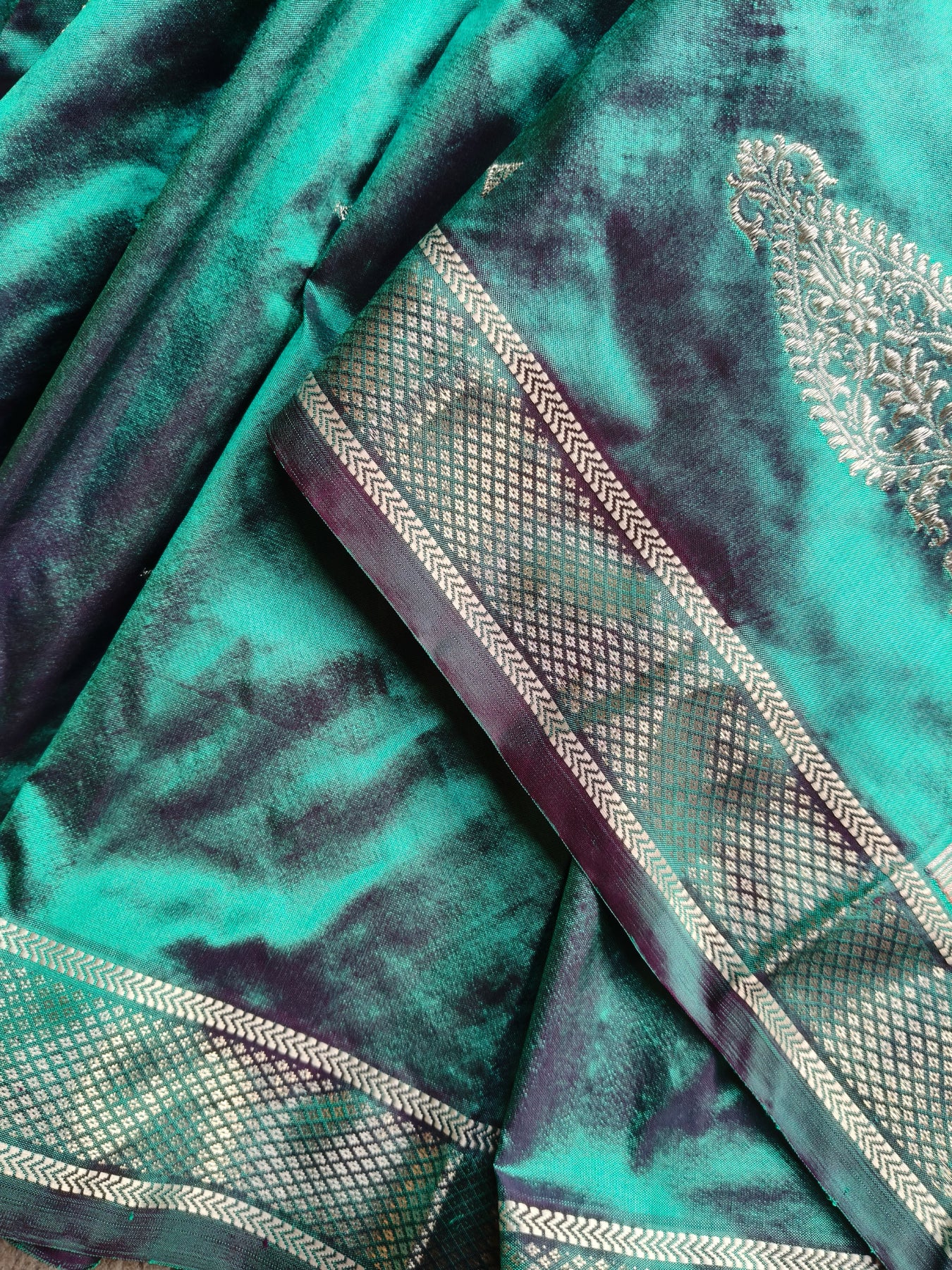 RAMA GREEN SILK PURE HANDLOOM PAITHANI SAREE