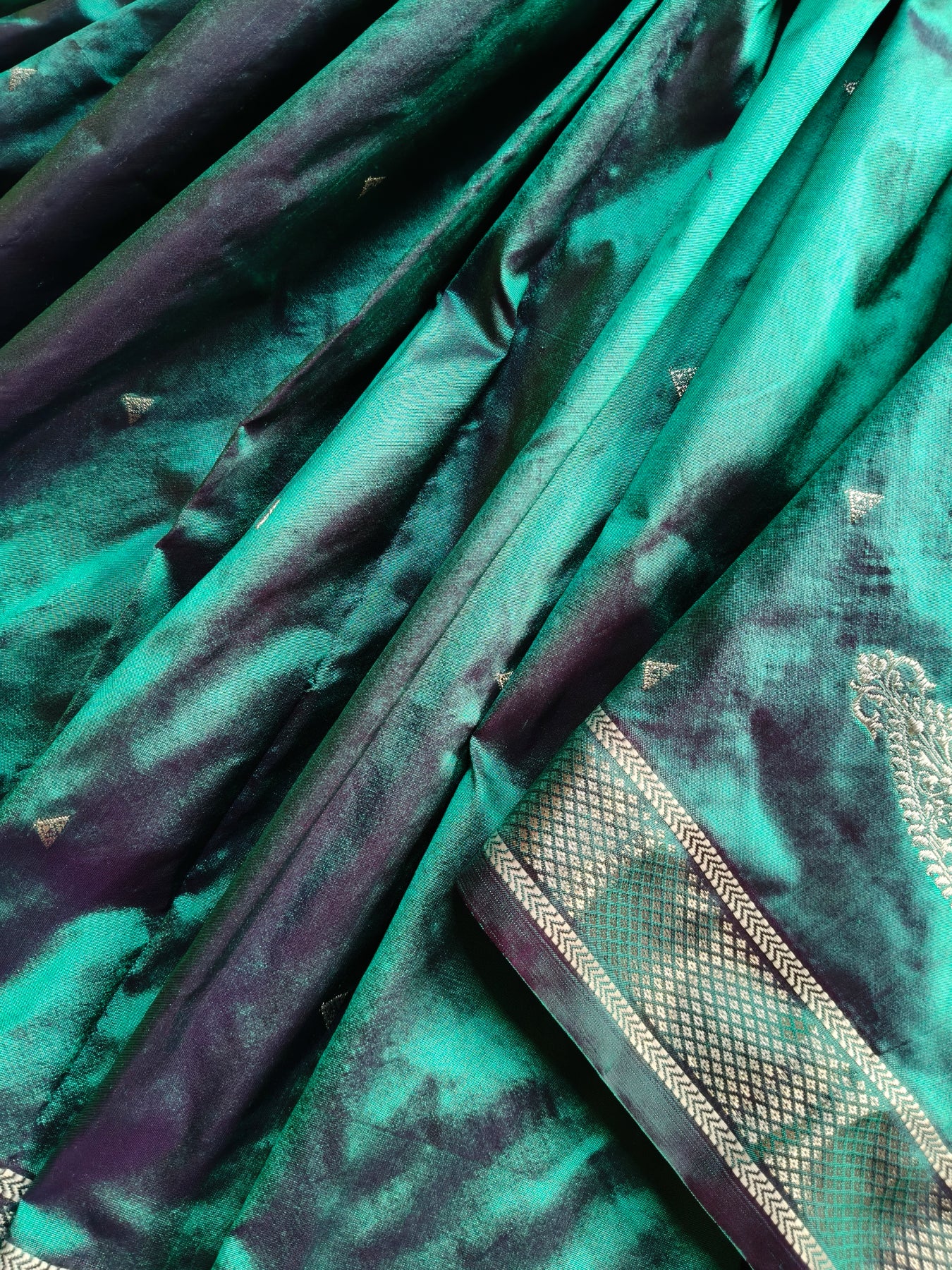 RAMA GREEN SILK PURE HANDLOOM PAITHANI SAREE