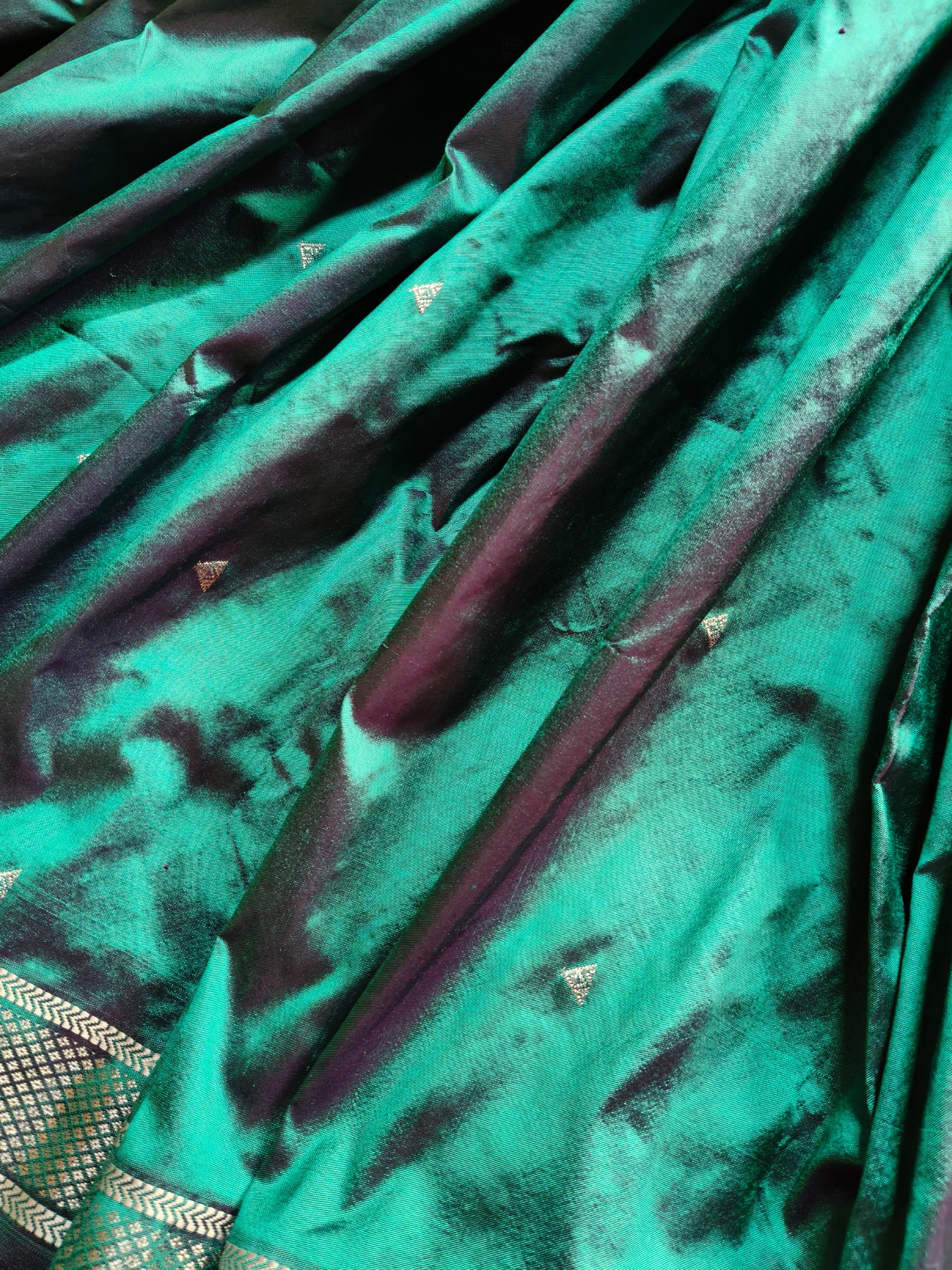 RAMA GREEN SILK PURE HANDLOOM PAITHANI SAREE