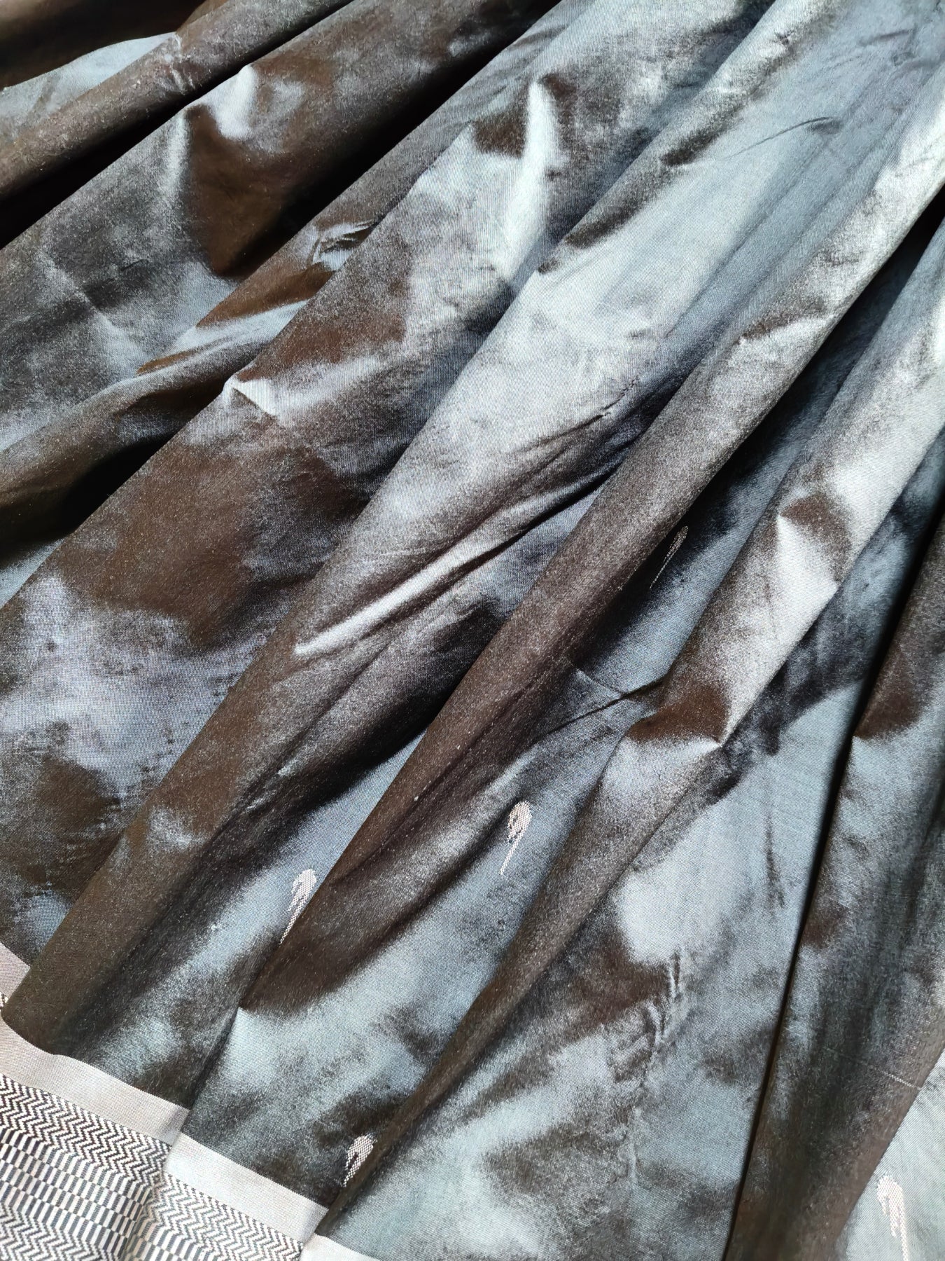 GREY SILK PURE HANDLOOM PAITHANI SAREE