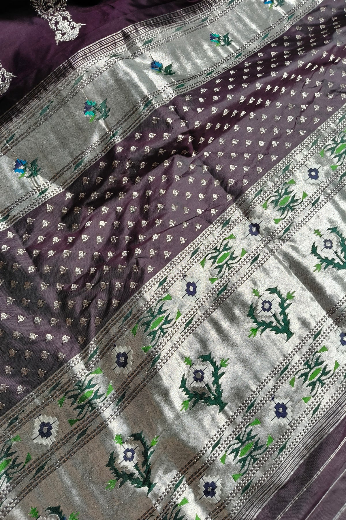DARK WINE SILK PURE HANDLOOM PAITHANI SAREE