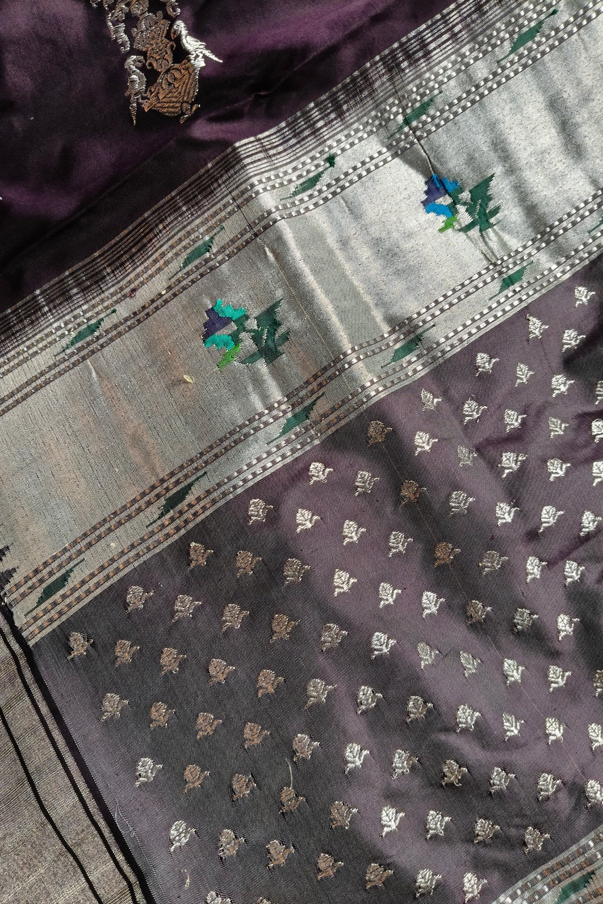 DARK WINE SILK PURE HANDLOOM PAITHANI SAREE