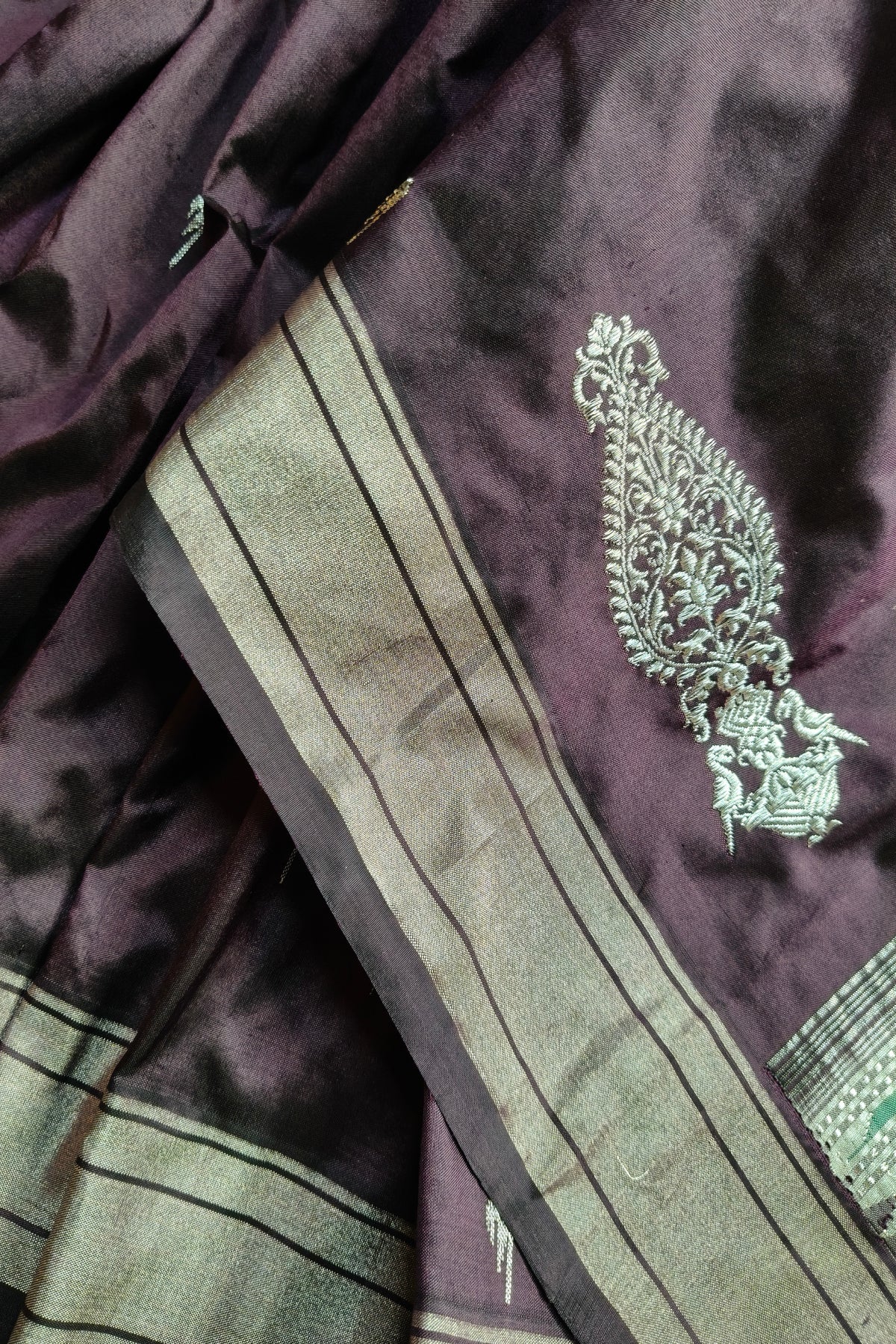 DARK WINE SILK PURE HANDLOOM PAITHANI SAREE