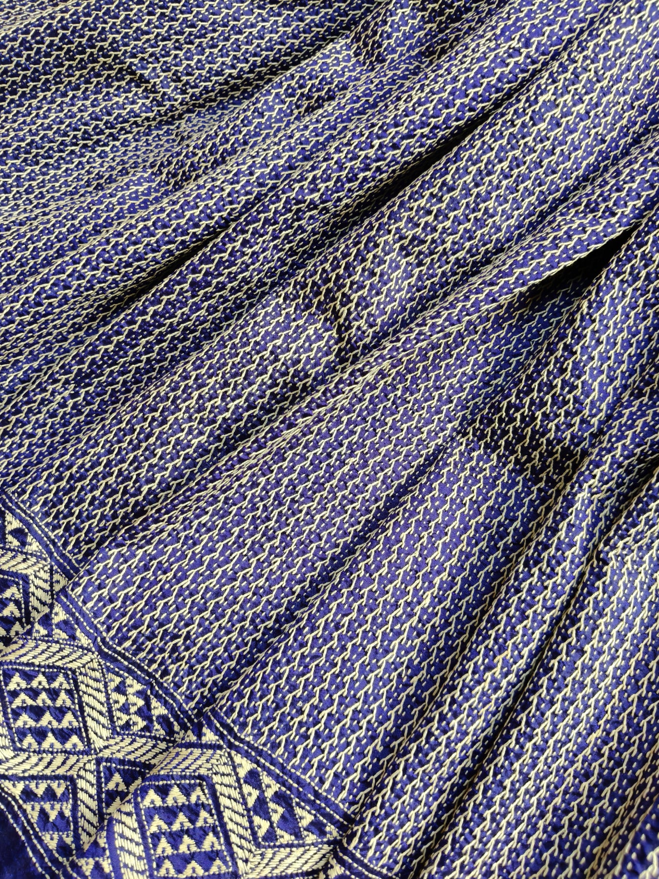 PURPLE SILK PURE HANDLOOM KANTHA SAREE