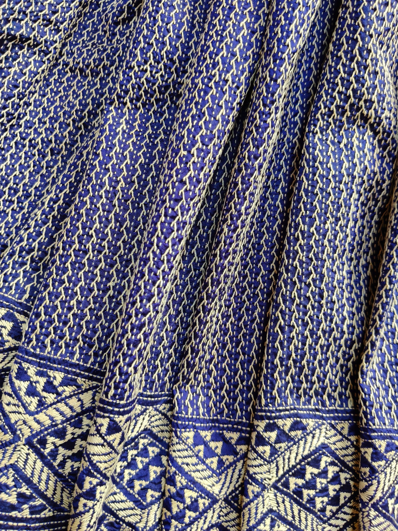 PURPLE SILK PURE HANDLOOM KANTHA SAREE