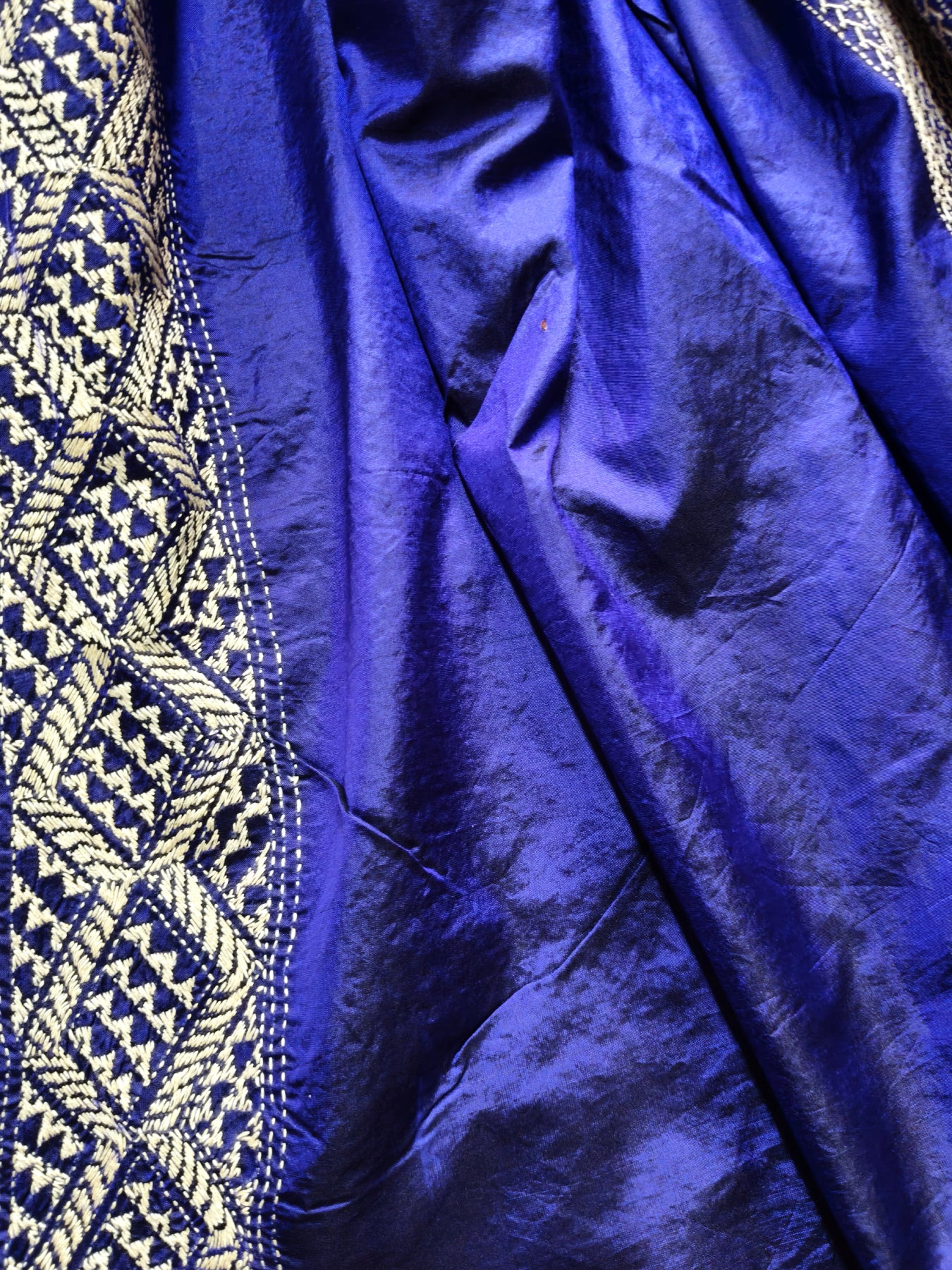 PURPLE SILK PURE HANDLOOM KANTHA SAREE