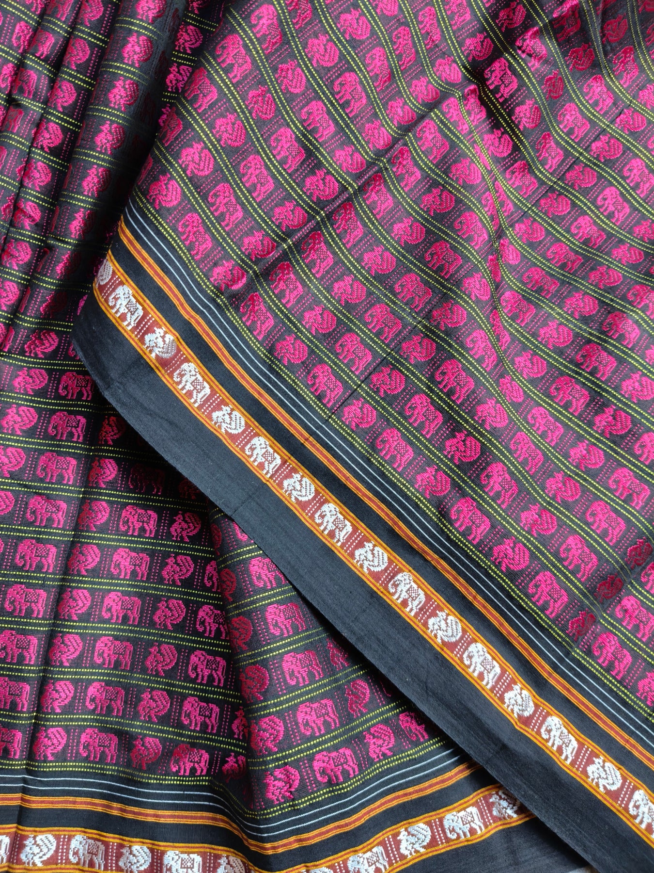 PINK MULBERRY SILK PURE HANDLOOM KHUN SAREE