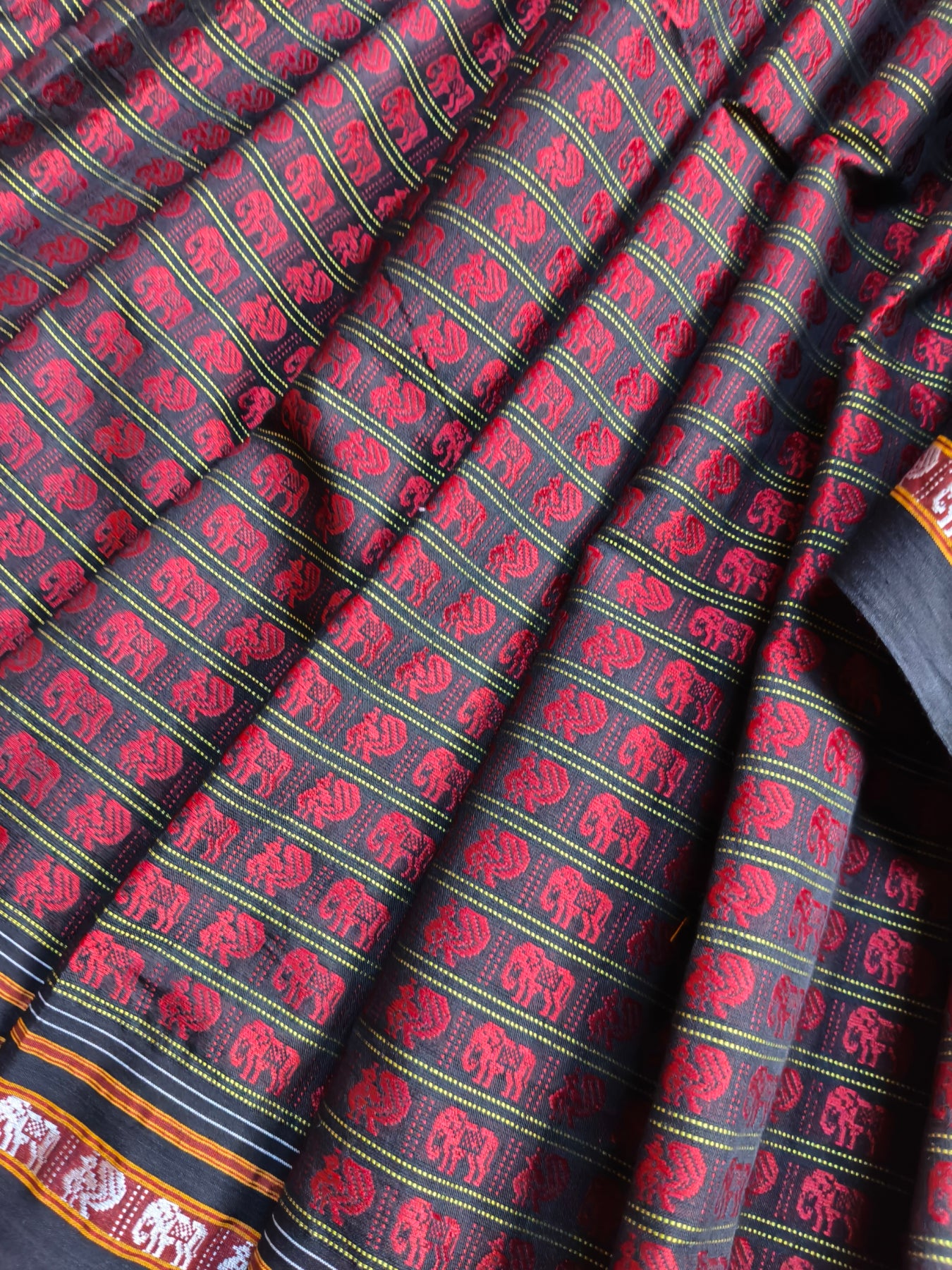 MAROON MULBERRY SILK PURE HANDLOOM KHUN SAREE
