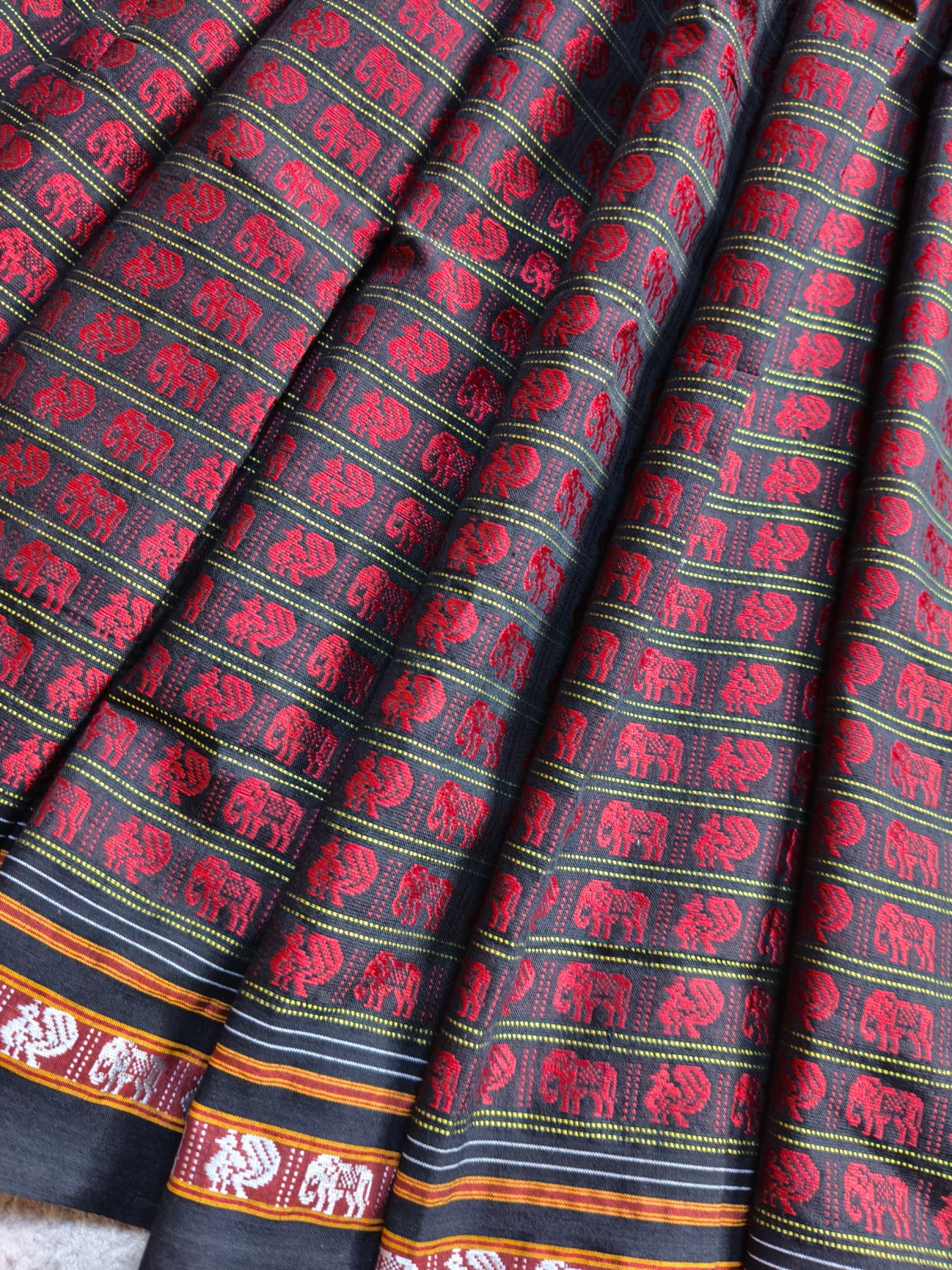 MAROON MULBERRY SILK PURE HANDLOOM KHUN SAREE