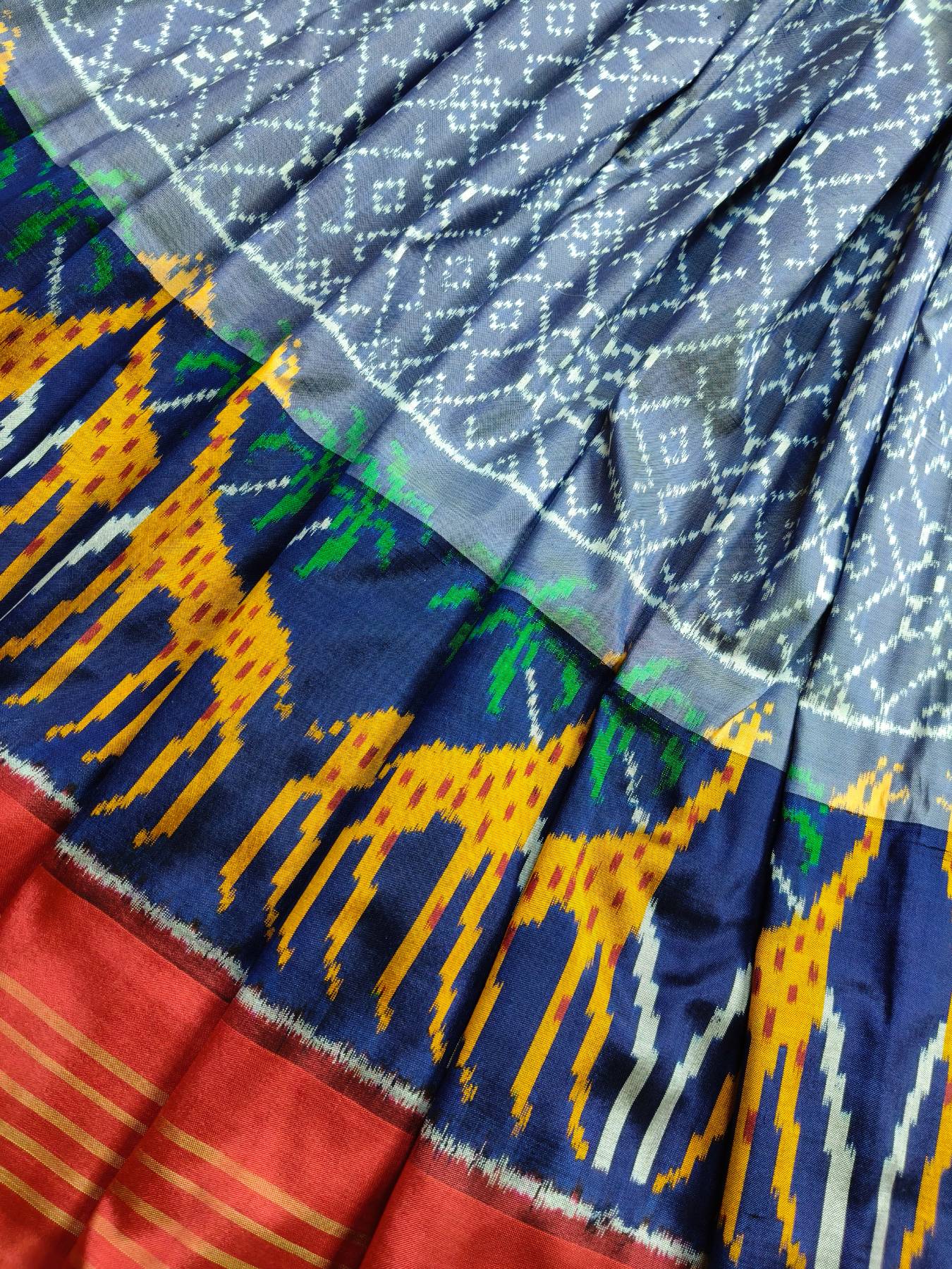 LAVENDER SILK PURE HANDLOOM IKKAT SAREE