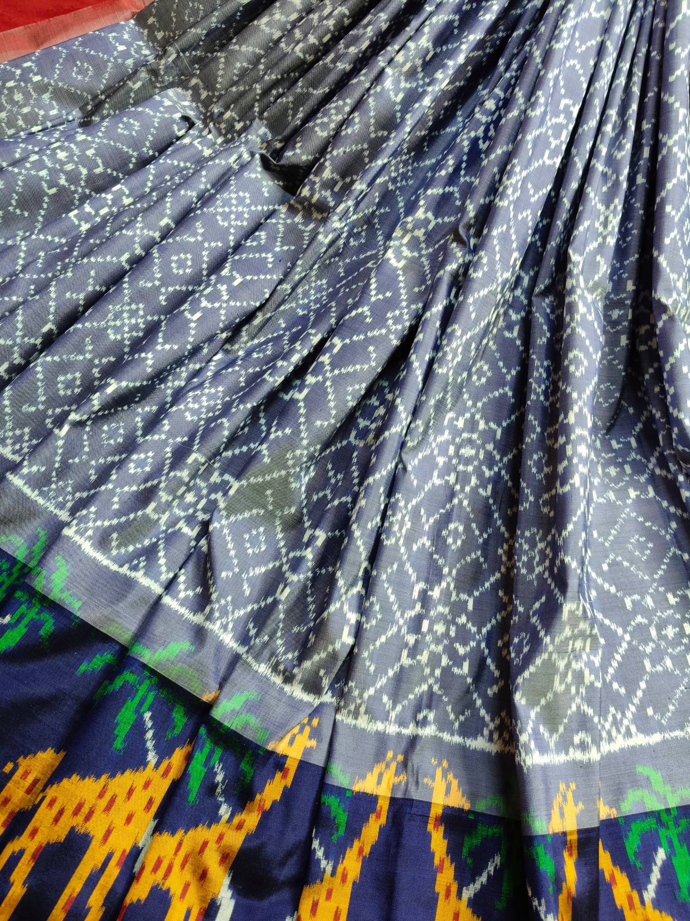 LAVENDER SILK PURE HANDLOOM IKKAT SAREE