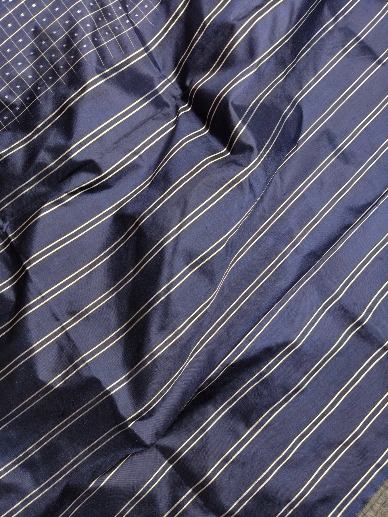 MIDNIGHT BLUE SILK PURE HANDLOOM IKKAT SAREE