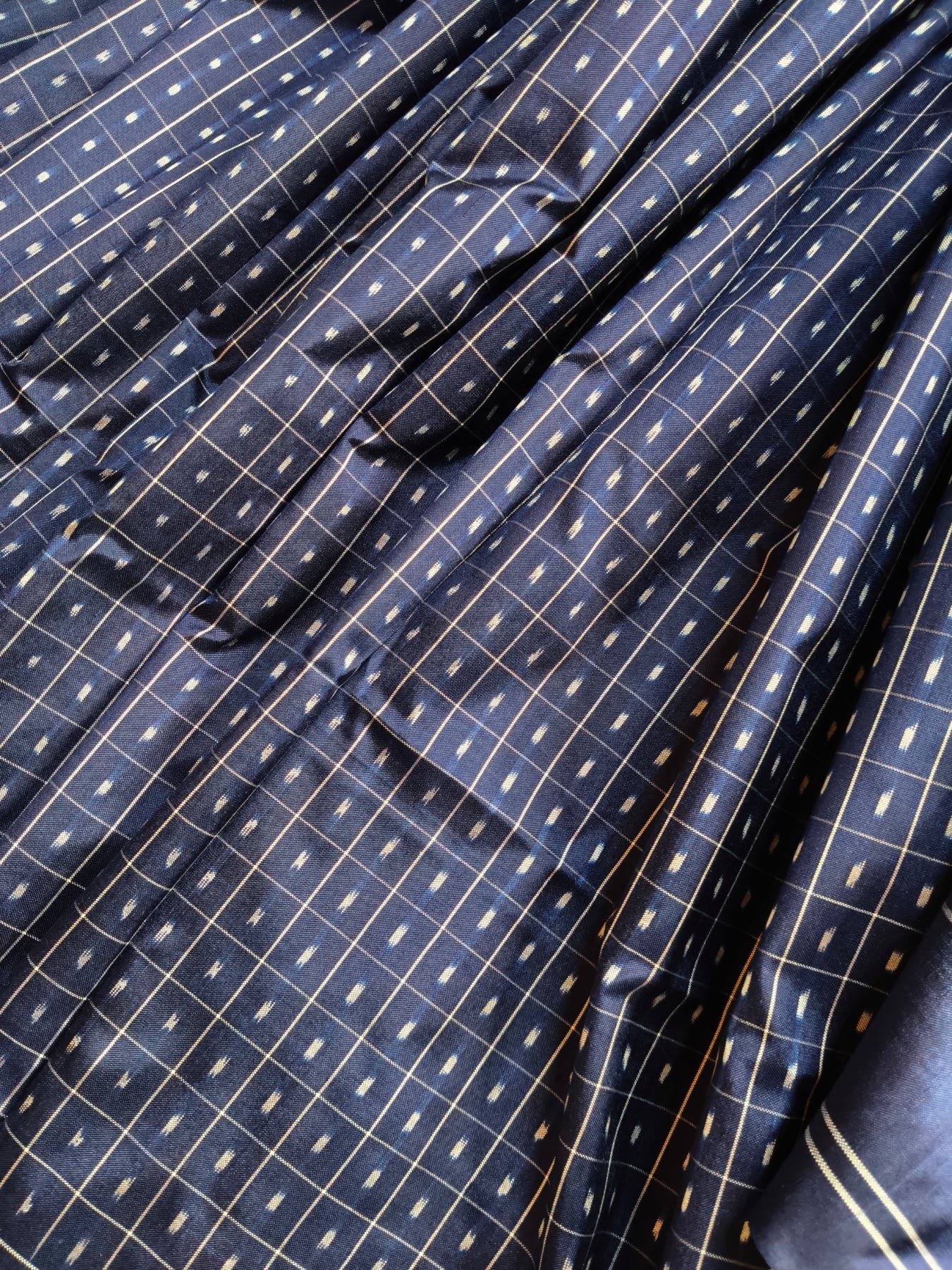 MIDNIGHT BLUE SILK PURE HANDLOOM IKKAT SAREE