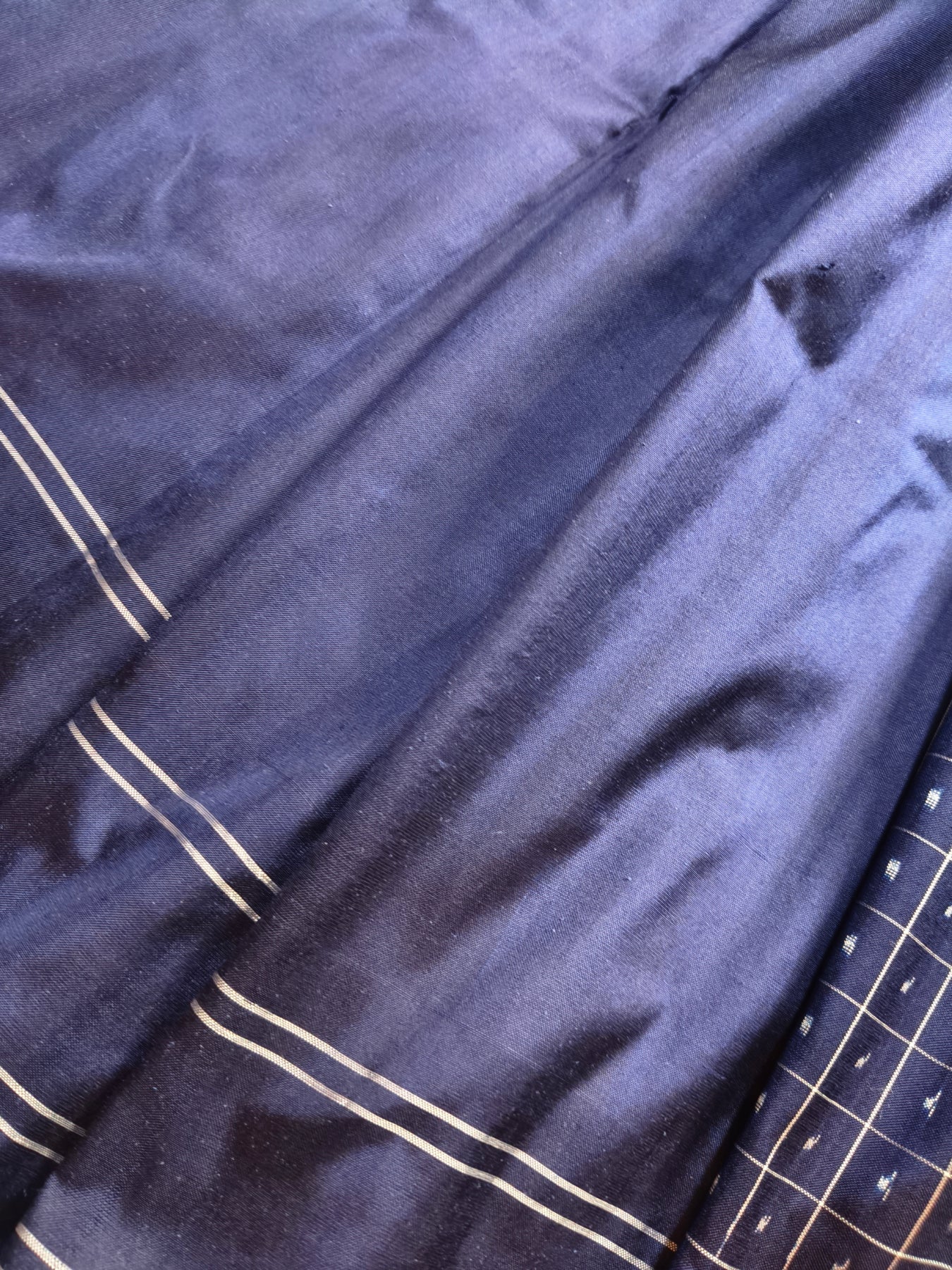 MIDNIGHT BLUE SILK PURE HANDLOOM IKKAT SAREE