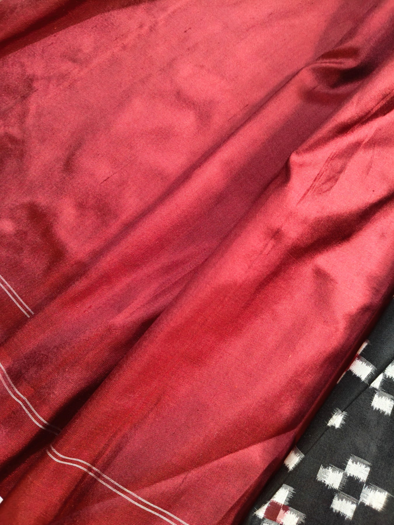 BLACK SILK PURE HANDLOOM DOUBLE IKKAT SAREE