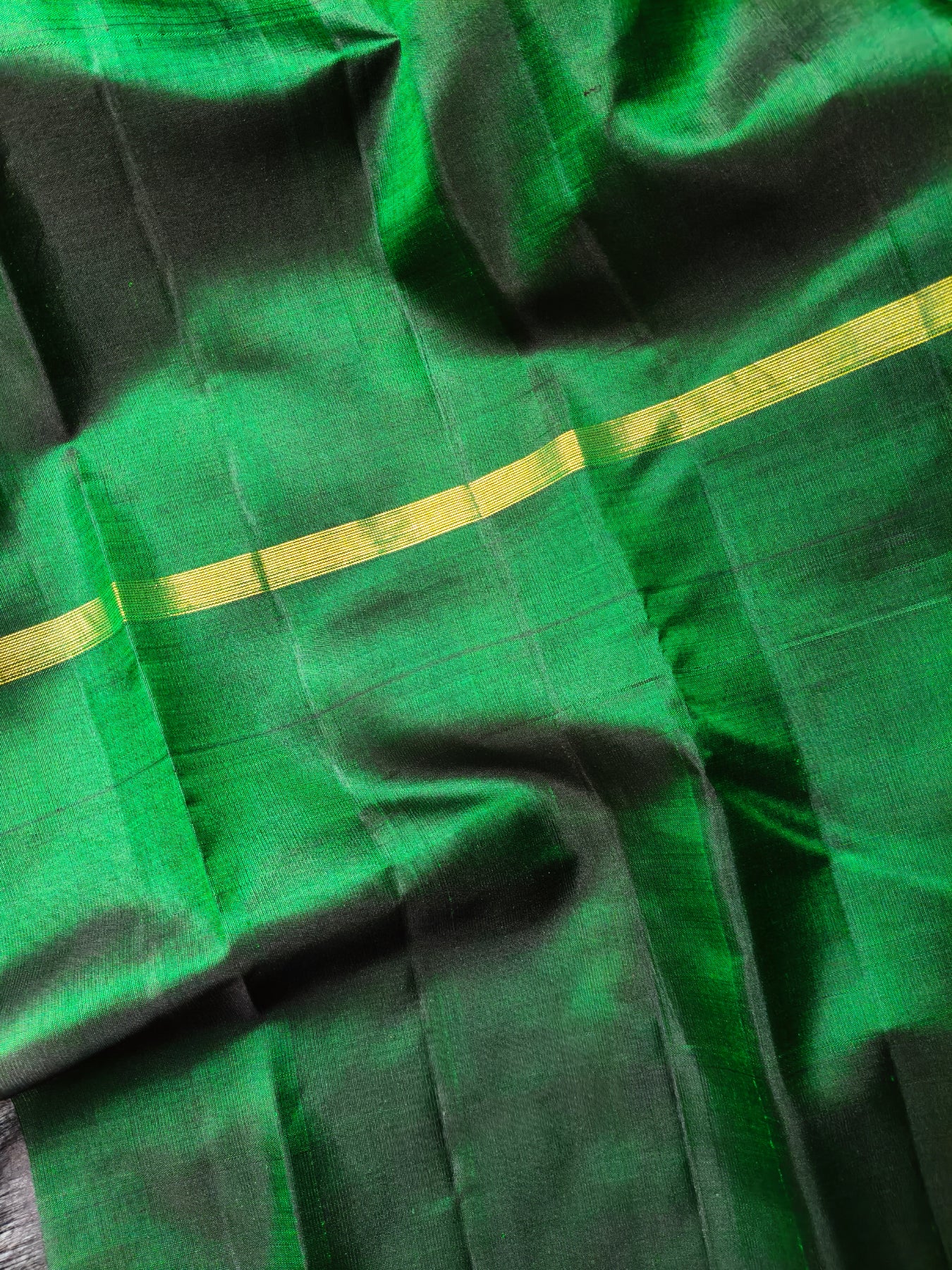 PARROT GREEN DARK GREEN TWO TONE PINK SILK PURE HANDLOOM KANJIVARAM MUBBAGAM SAREE