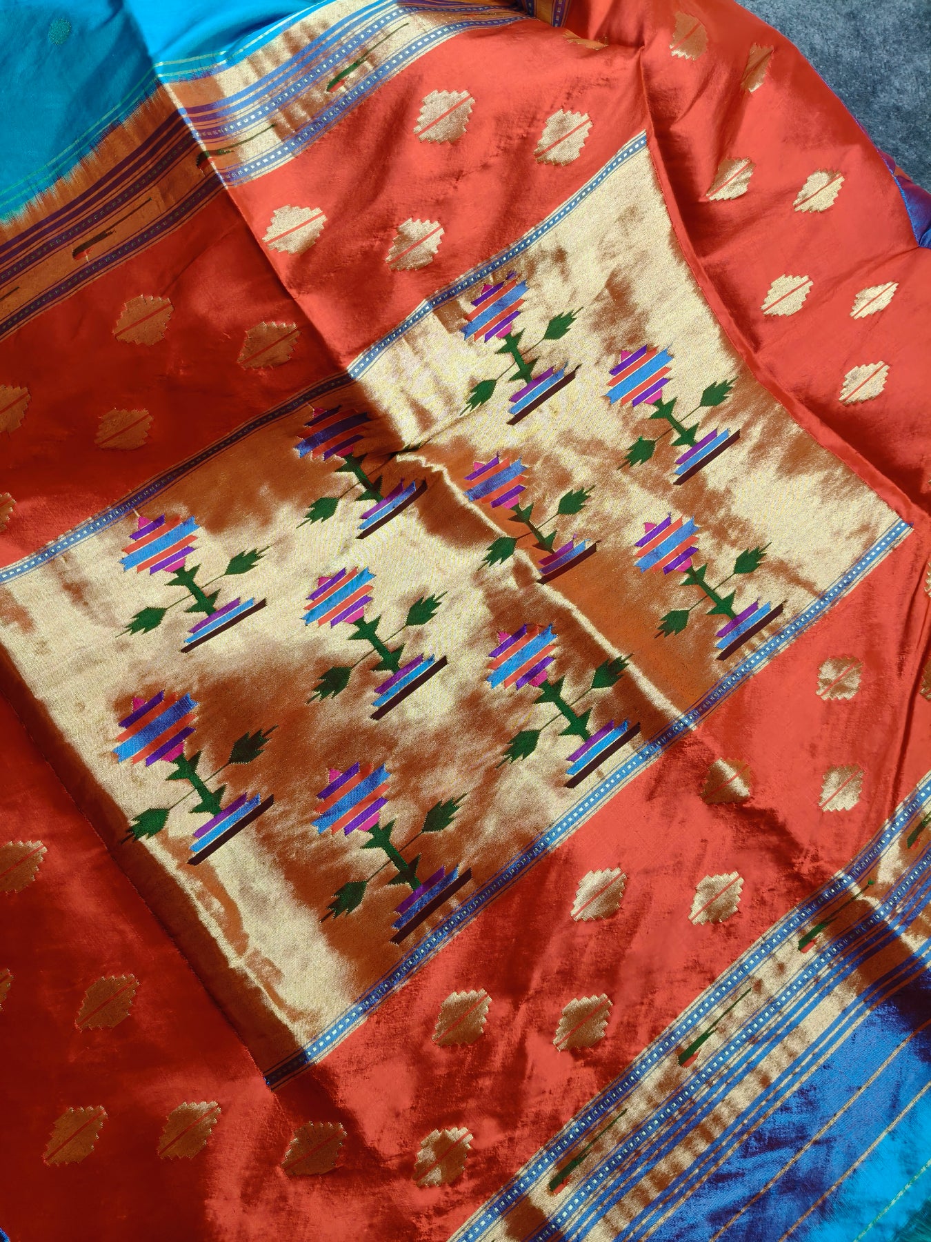 BLUE SILK PURE HANDLOOM PAITHANI SAREE