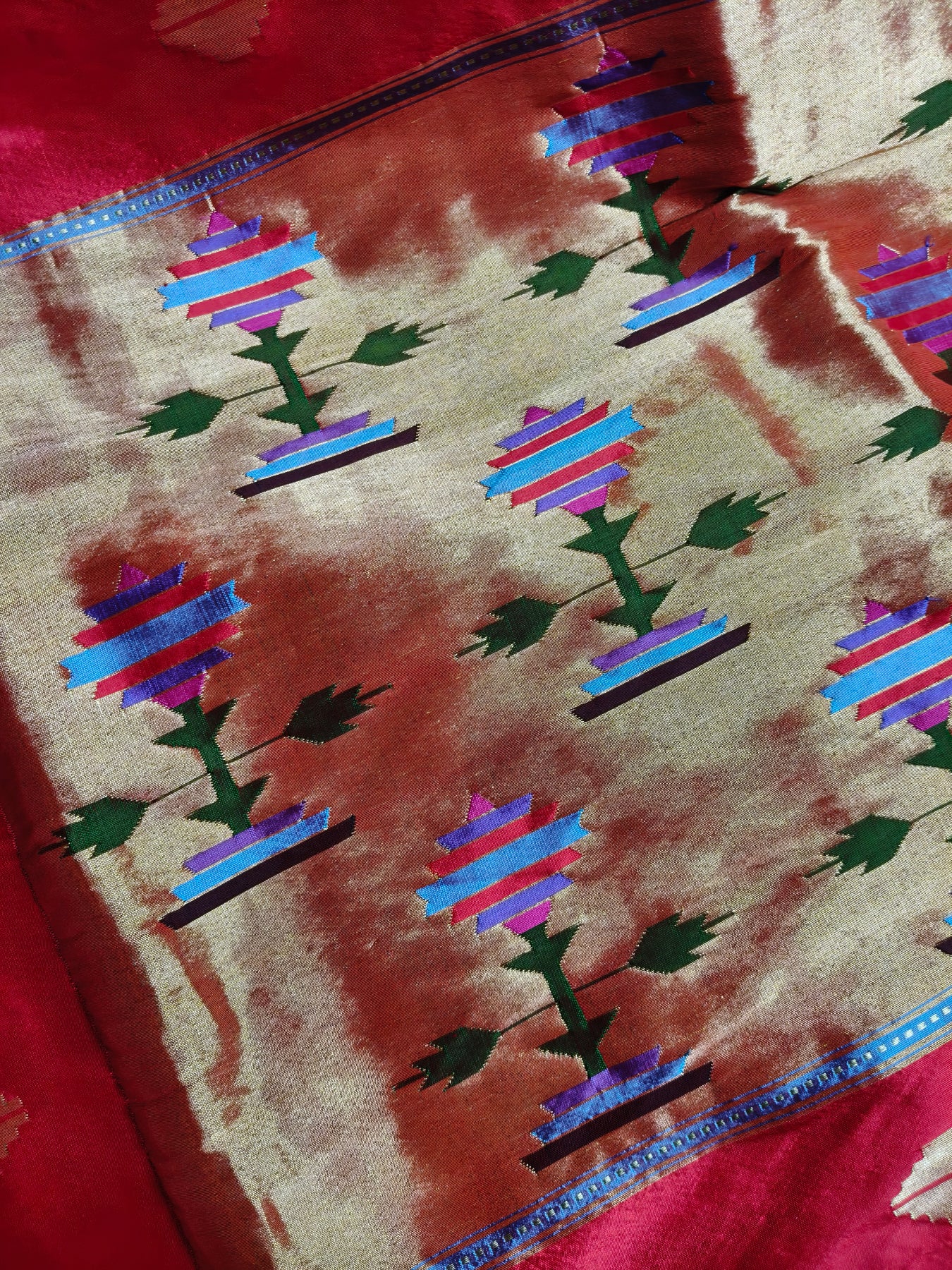BLUE SILK PURE HANDLOOM PAITHANI SAREE