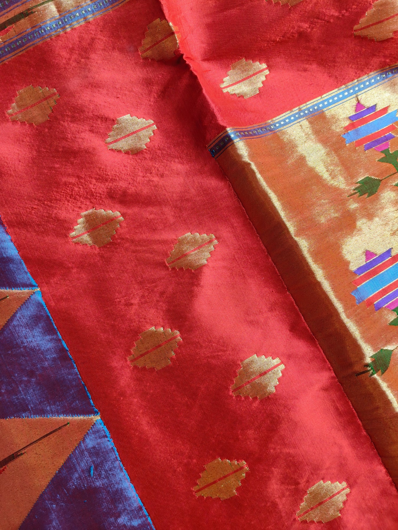 BLUE SILK PURE HANDLOOM PAITHANI SAREE