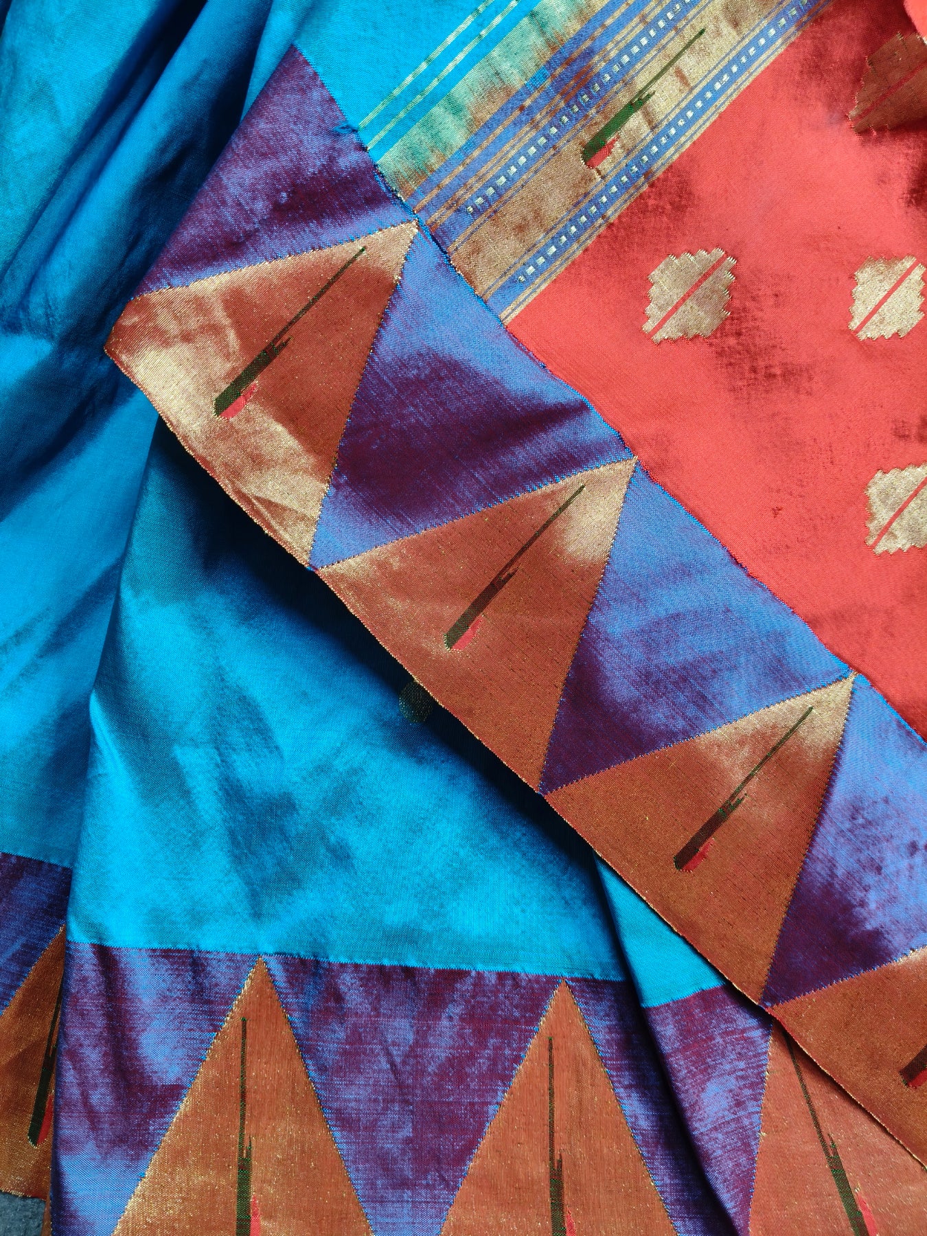 BLUE SILK PURE HANDLOOM PAITHANI SAREE