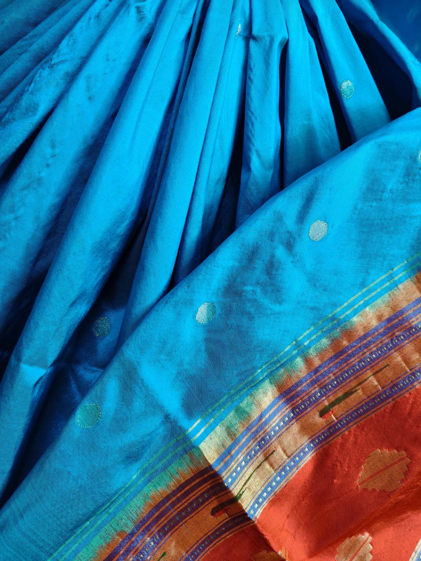 BLUE SILK PURE HANDLOOM PAITHANI SAREE
