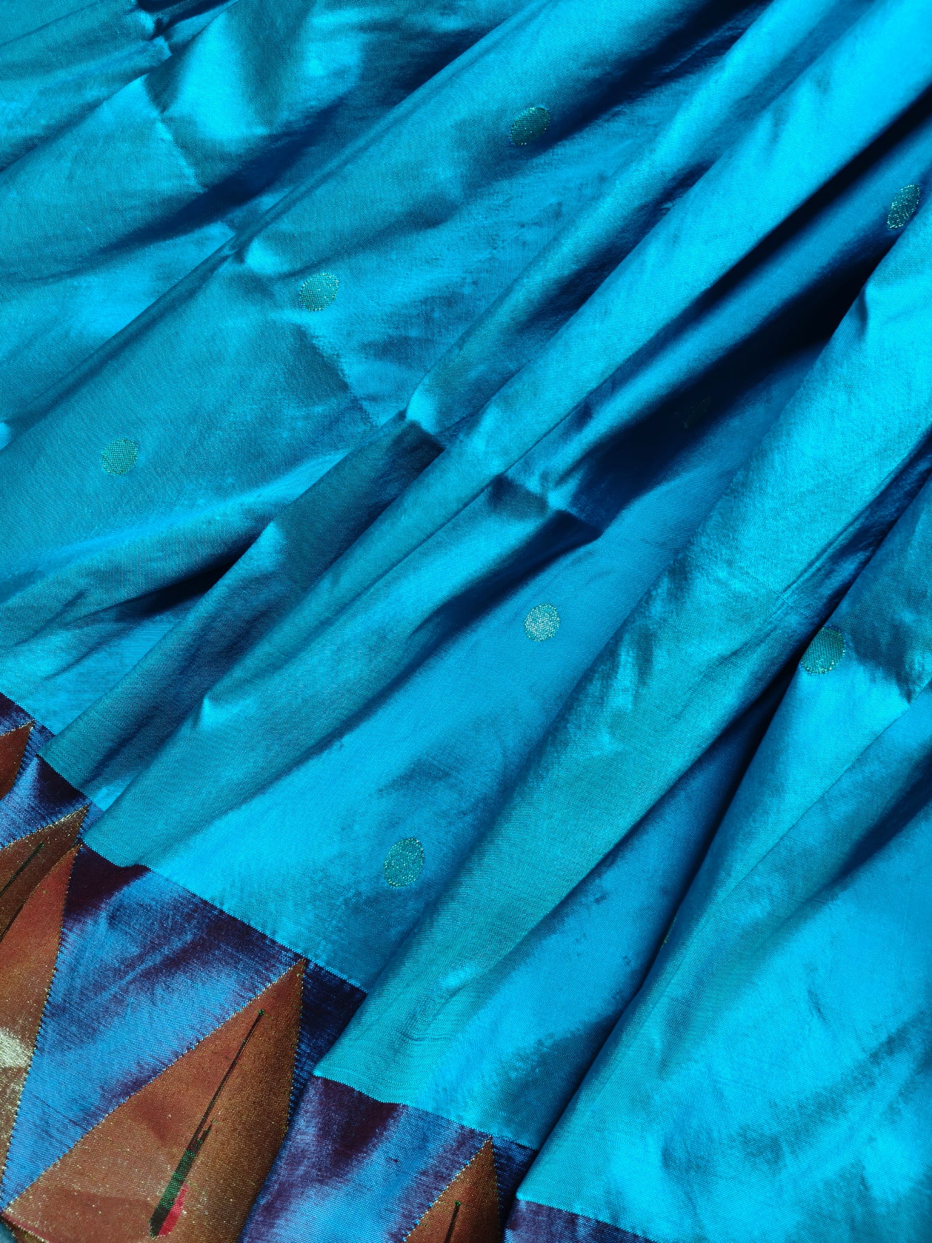 BLUE SILK PURE HANDLOOM PAITHANI SAREE