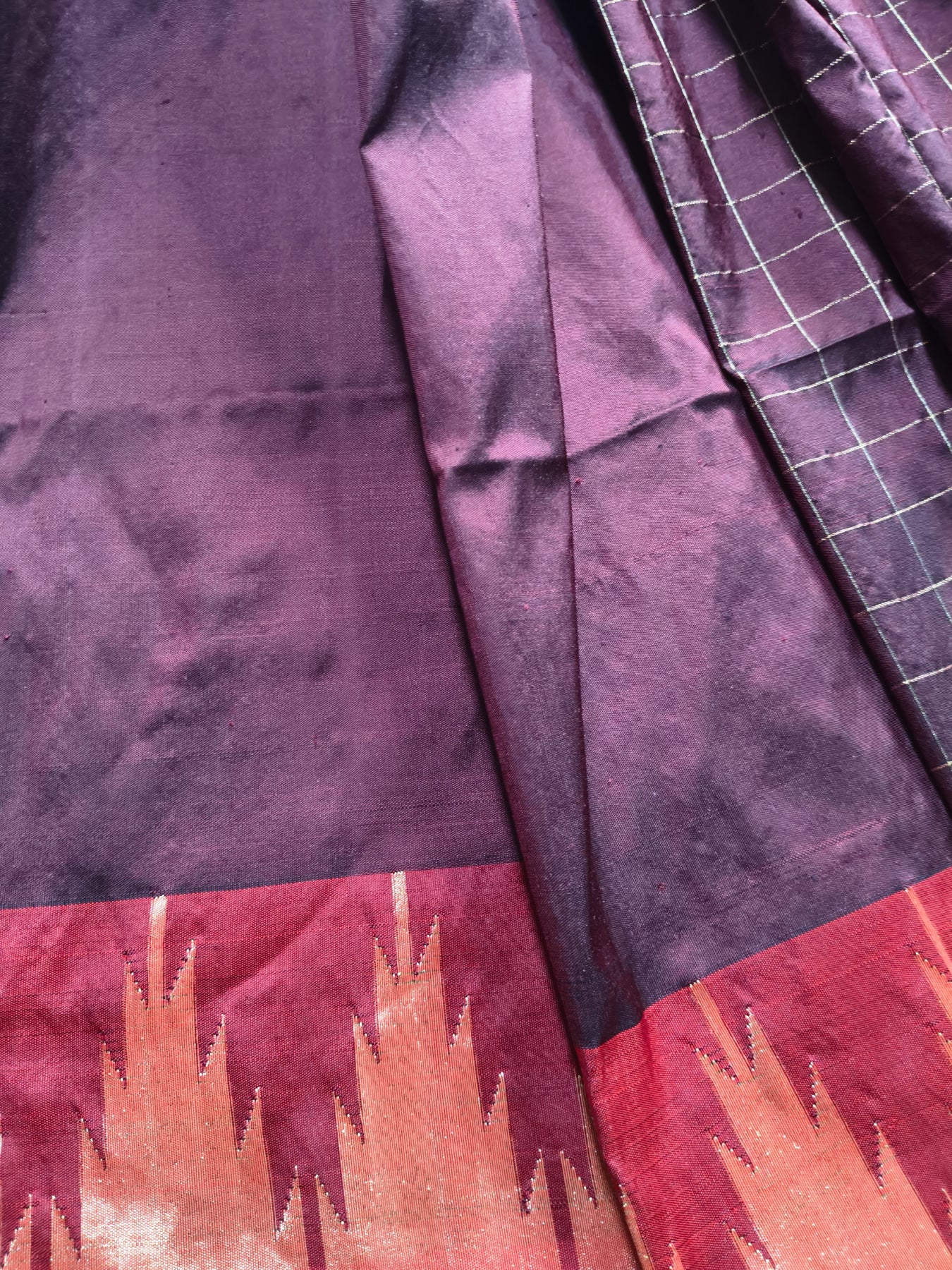 WINE SILK PURE HANDLOOM PAITHANI SAREE