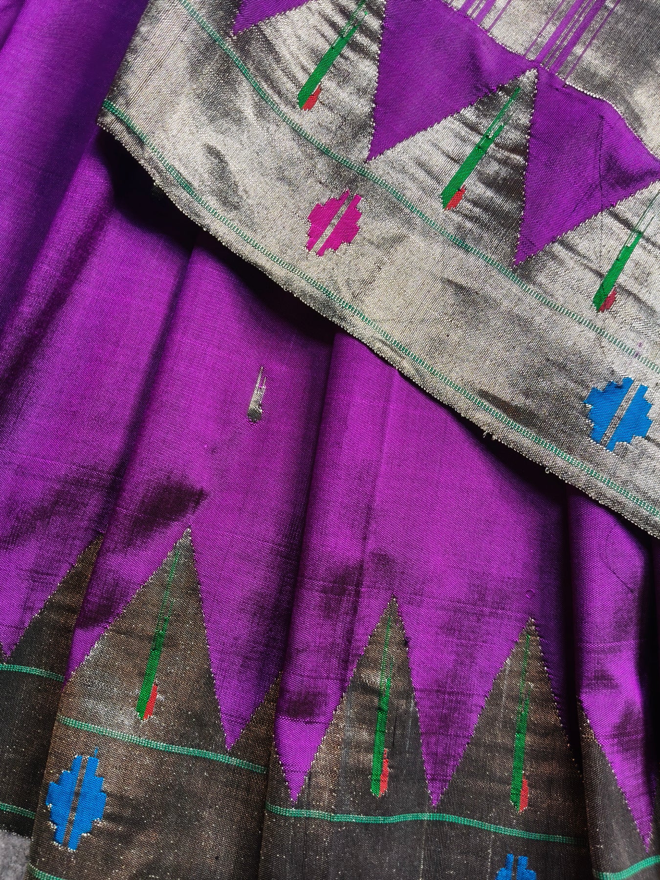 PURPLE SILK PURE HANDLOOM PAITHANI SAREE