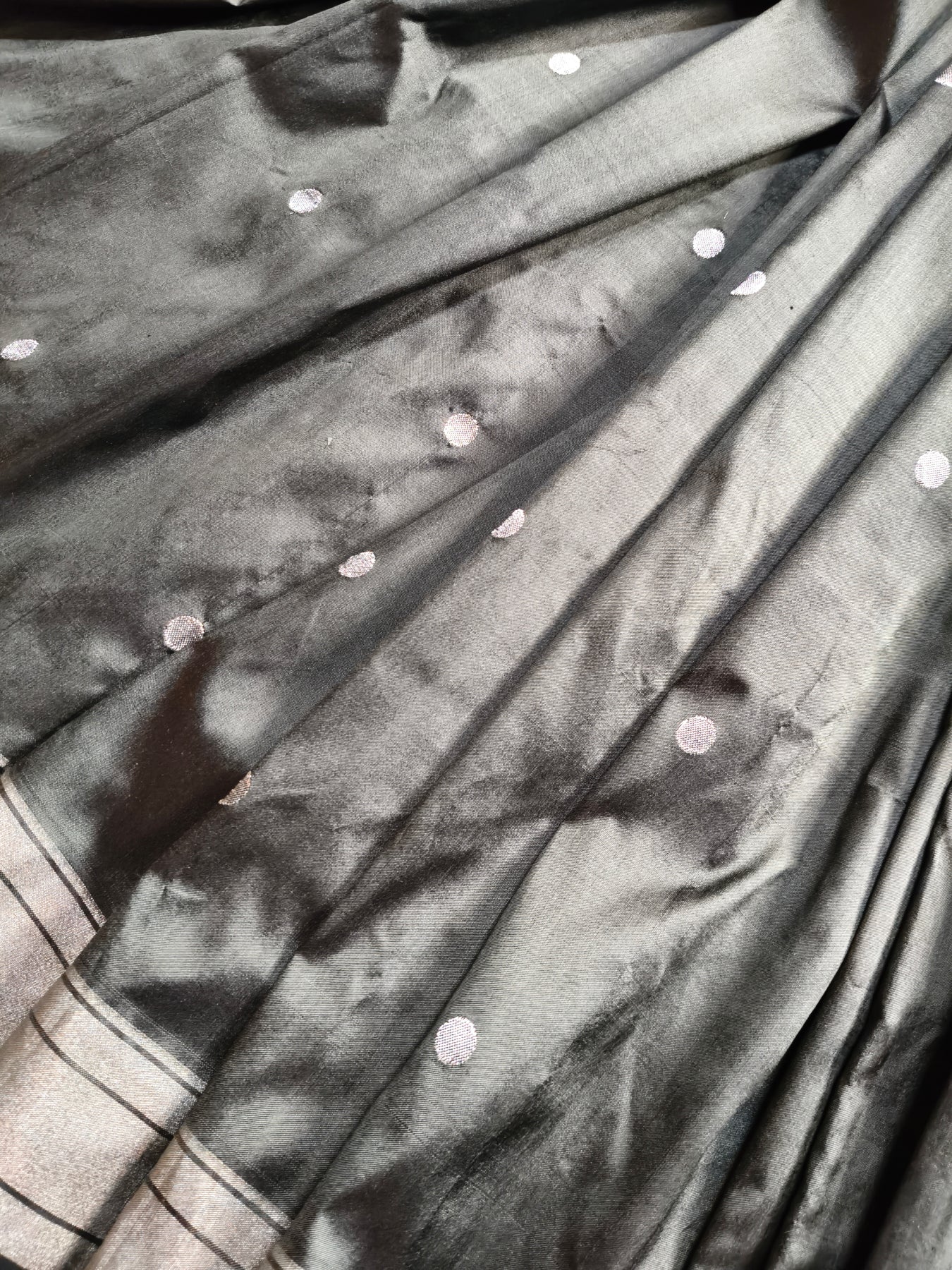 GREY GREEN SILK PURE HANDLOOM PAITHANI SAREE