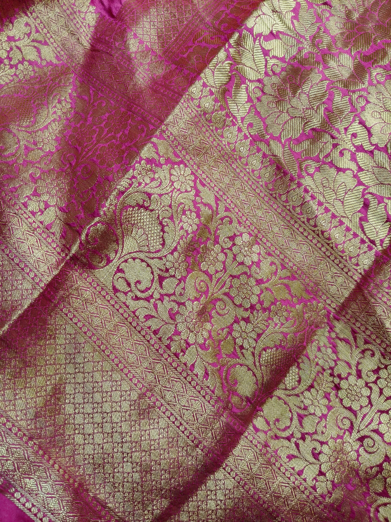 PEACH SILK PURE HANDLOOM BANDHEJ SAREE