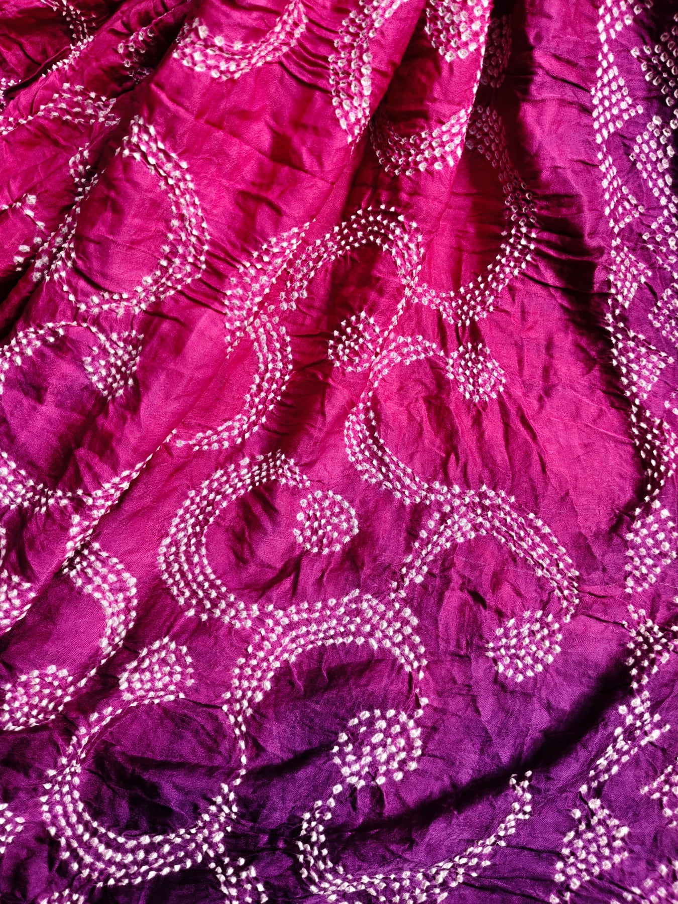 PINK PURPLE GAJJI SILK PURE HANDLOOM BANDHEJ SAREE