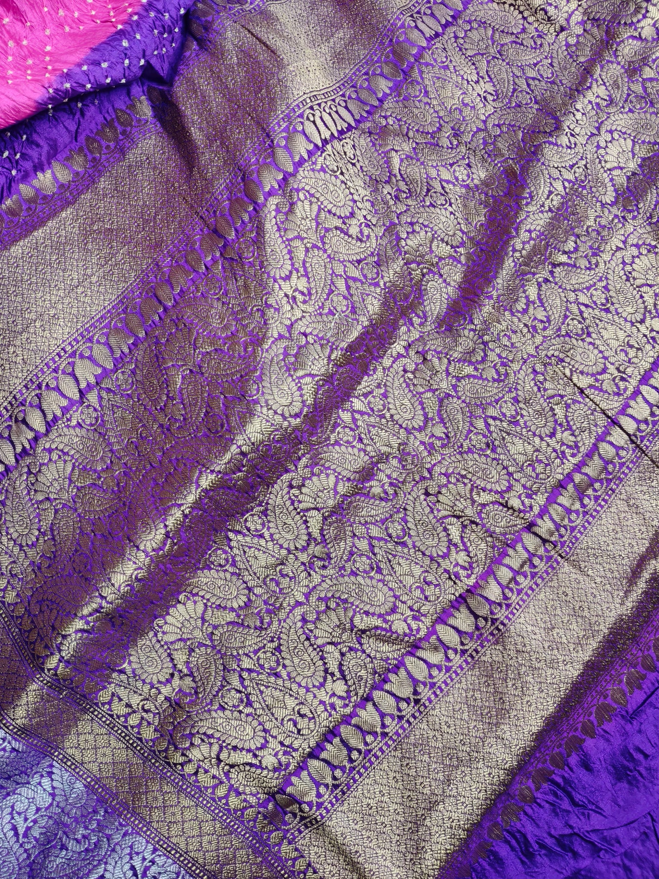 PINK SILK PURE HANDLOOM BANDHEJ SAREE