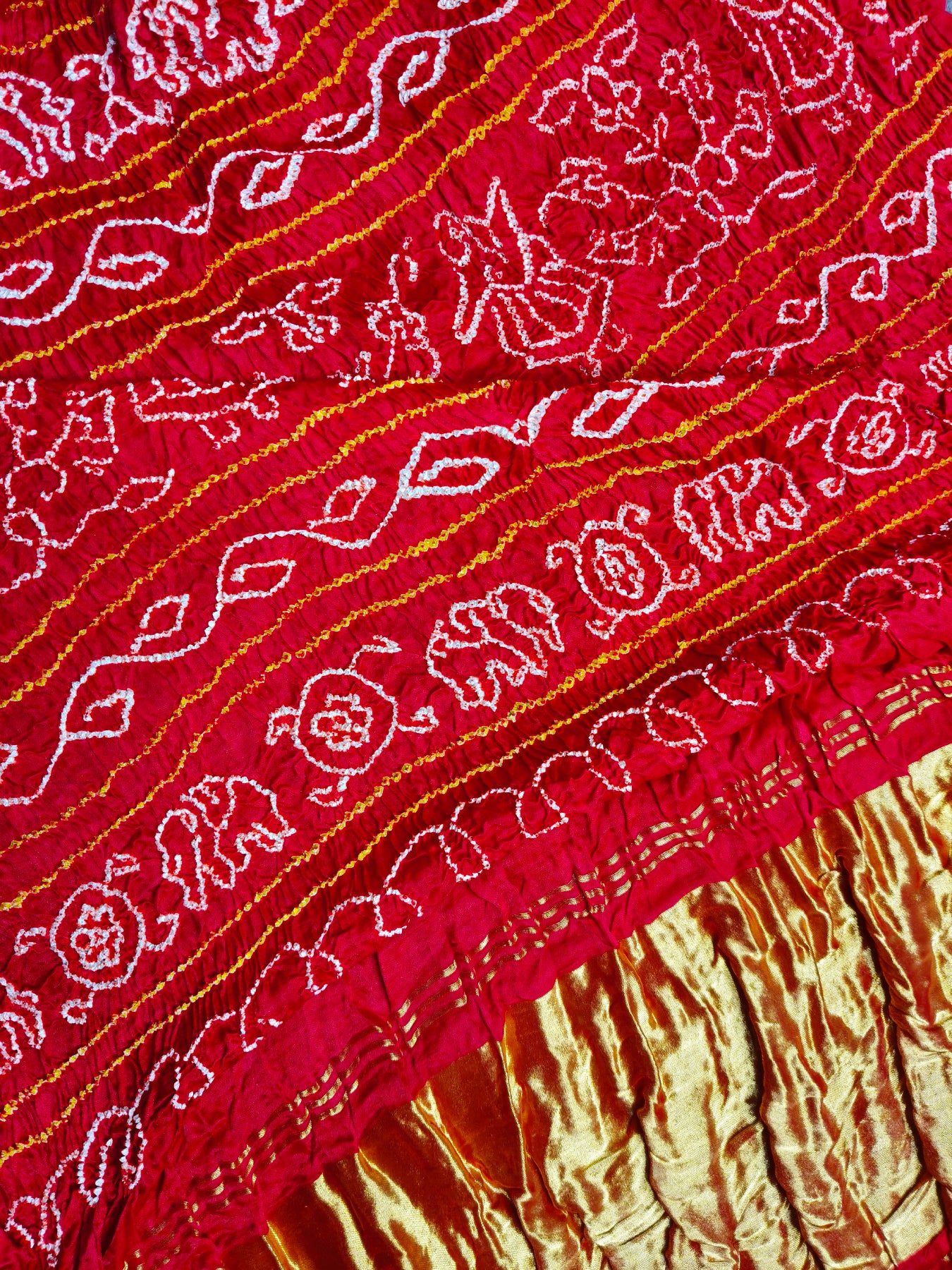 PURPLE GAJJI SILK PURE HANDLOOM BANDHEJ SAREE