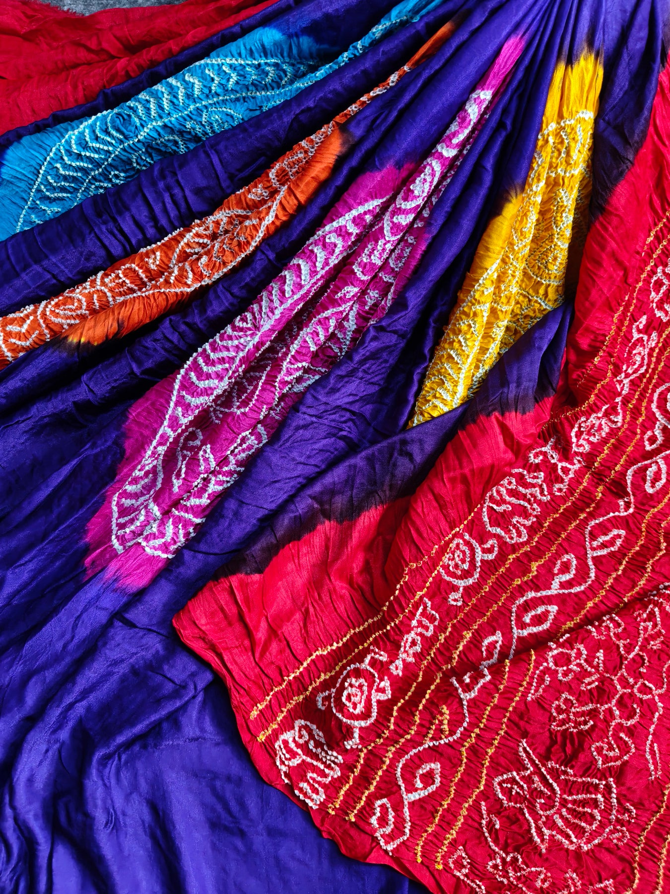 PURPLE GAJJI SILK PURE HANDLOOM BANDHEJ SAREE