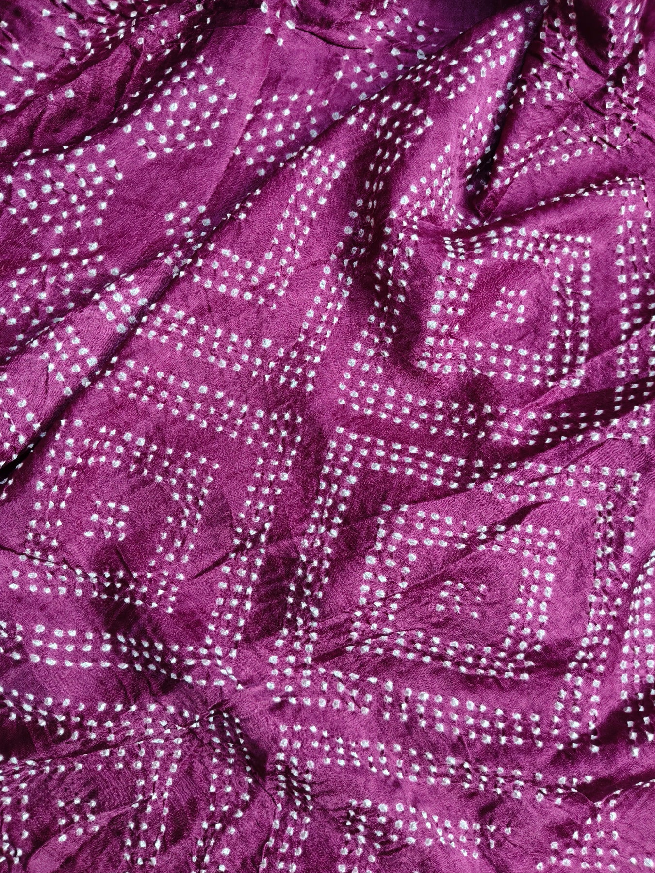 WINE GAJJI SILK PURE HANDLOOM BANDHEJ SAREE