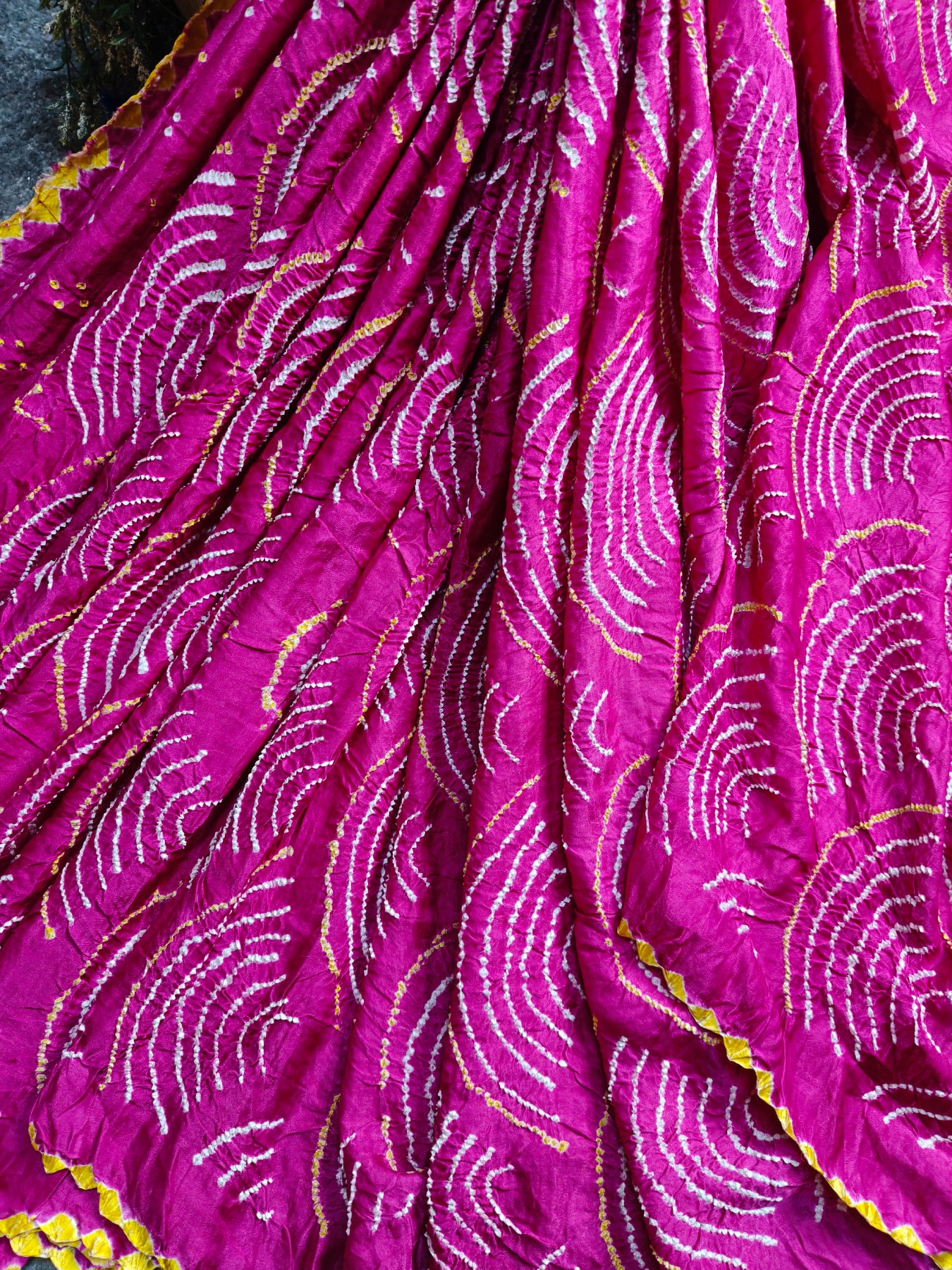 PINK GAJJI SILK PURE HANDLOOM BANDHEJ SAREE