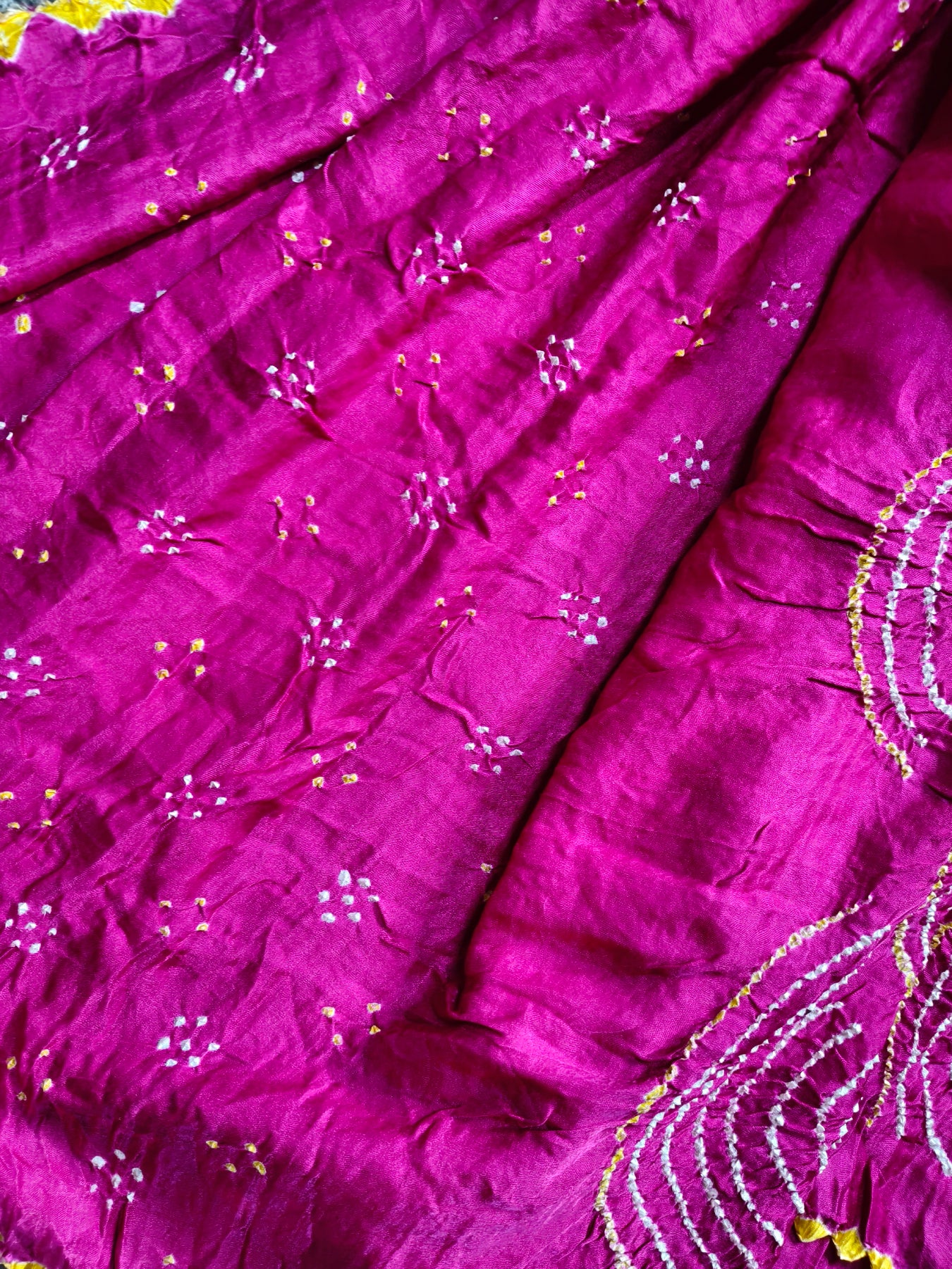 PINK GAJJI SILK PURE HANDLOOM BANDHEJ SAREE