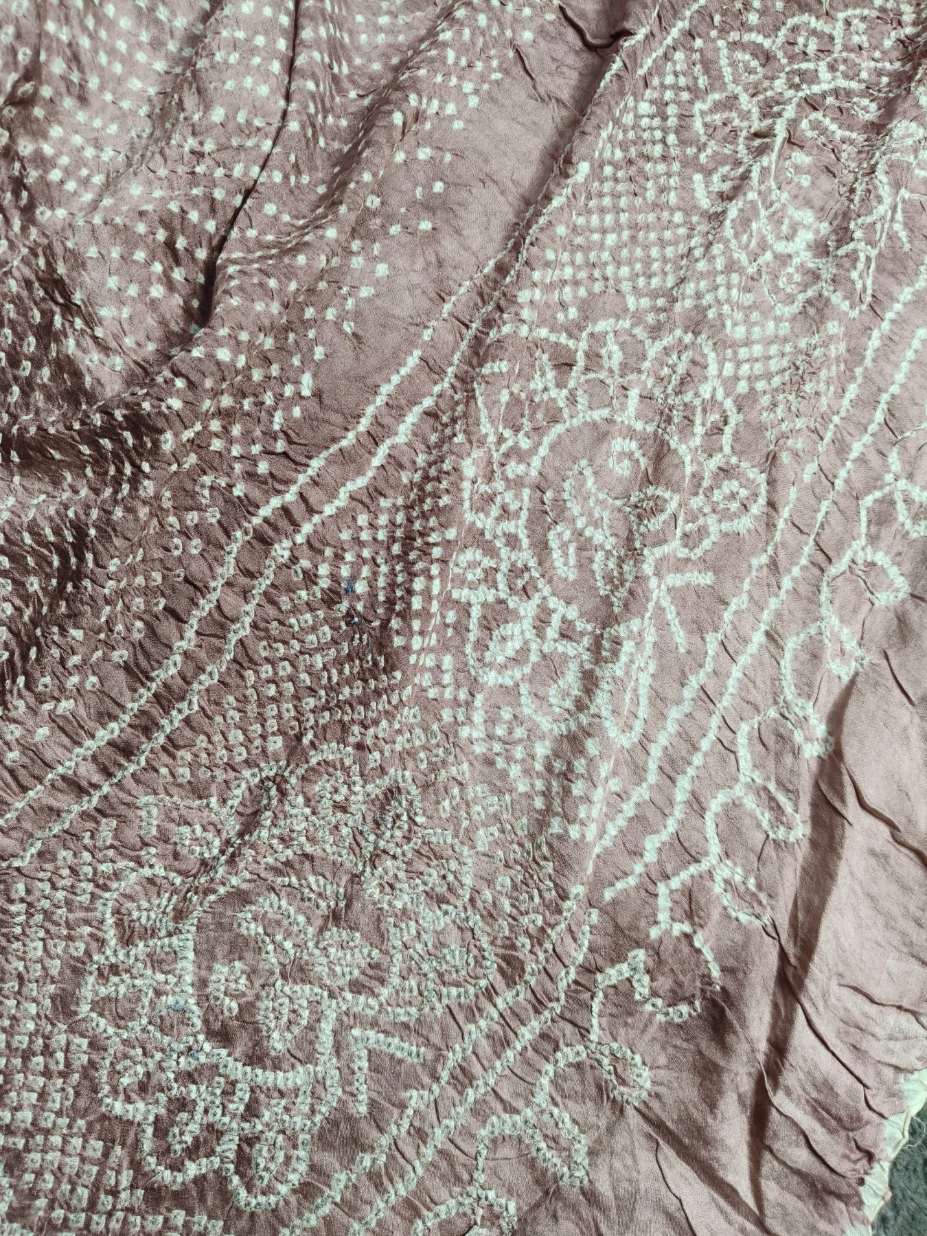 BROWN SHADED GAJJI SILK PURE HANDLOOM BANDHEJ SAREE