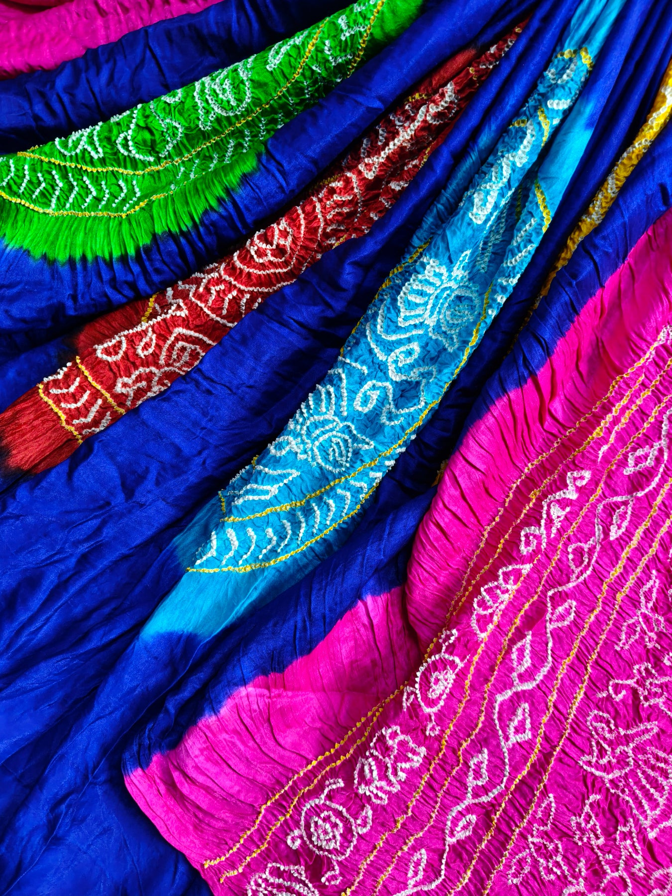 BLUE GAJJI SILK PURE HANDLOOM BANDHEJ SAREE
