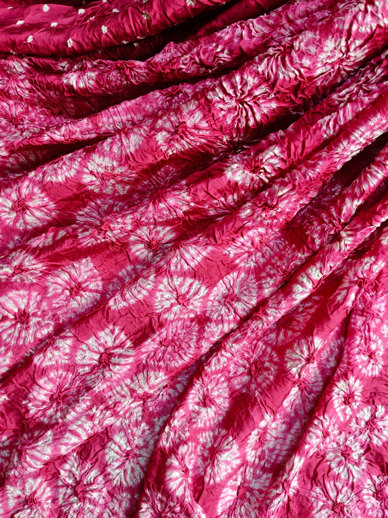 PINK MODAL SILK PURE HANDLOOM BANDHEJ SAREE